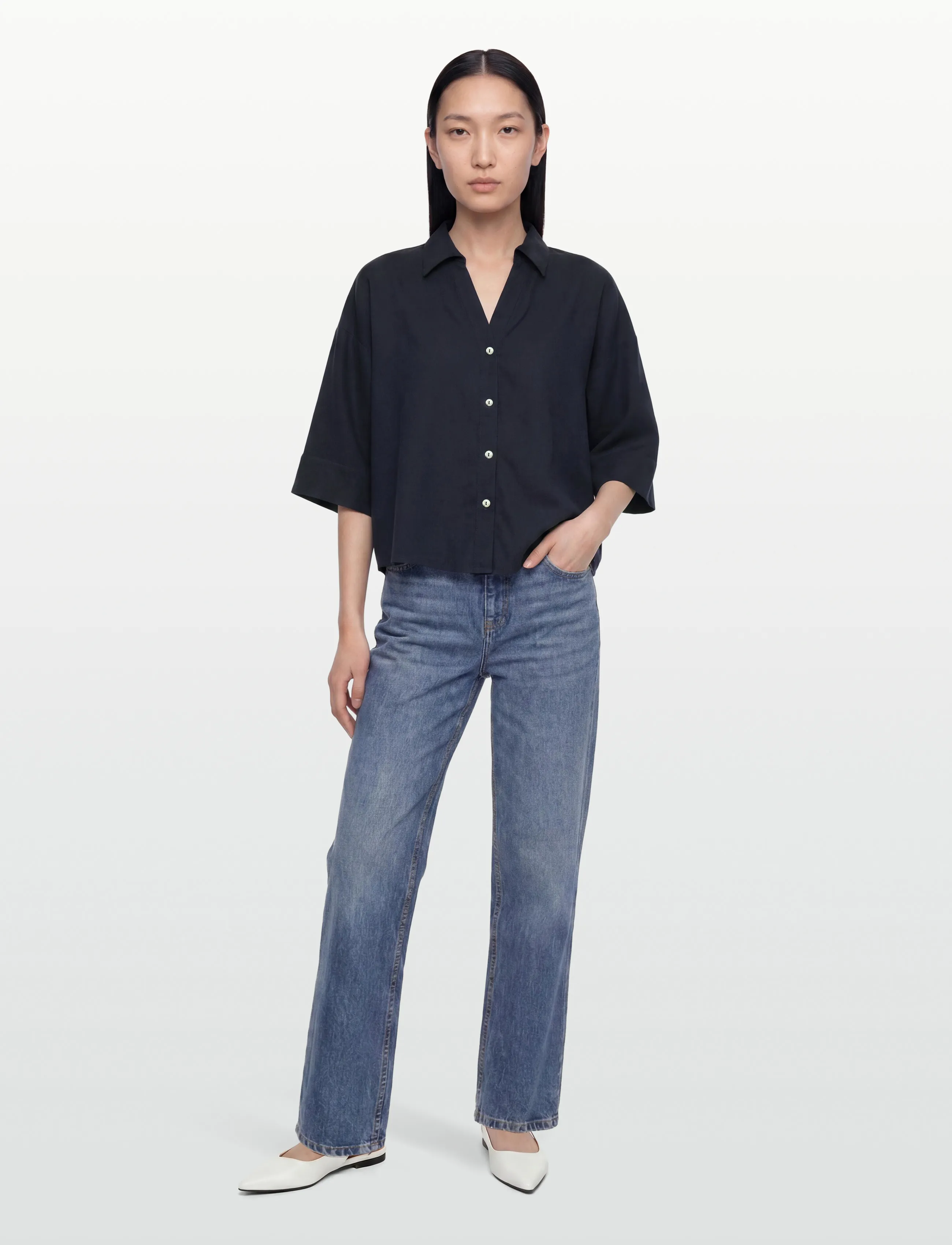 FREE/QUENT FQLAVA-SHIRT - Shirts - NAVY BLAZER / navy