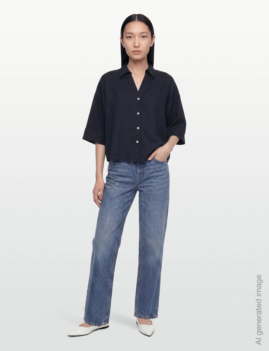 FREE/QUENT - FQLAVA-SHIRT - linen shirts - navy blazer - 0