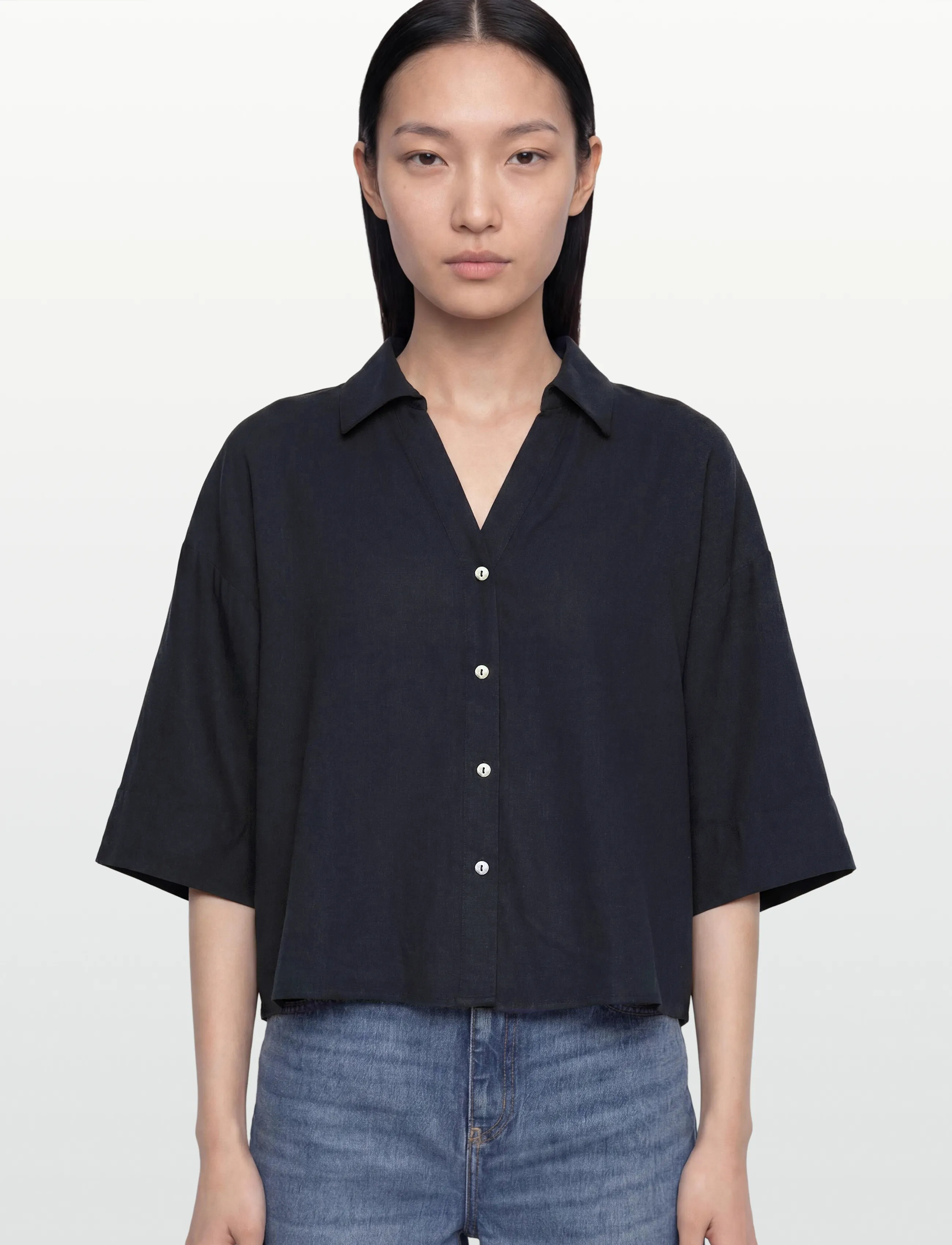 FREE/QUENT - FQLAVA-SHIRT - hørskjorter - navy blazer - 3
