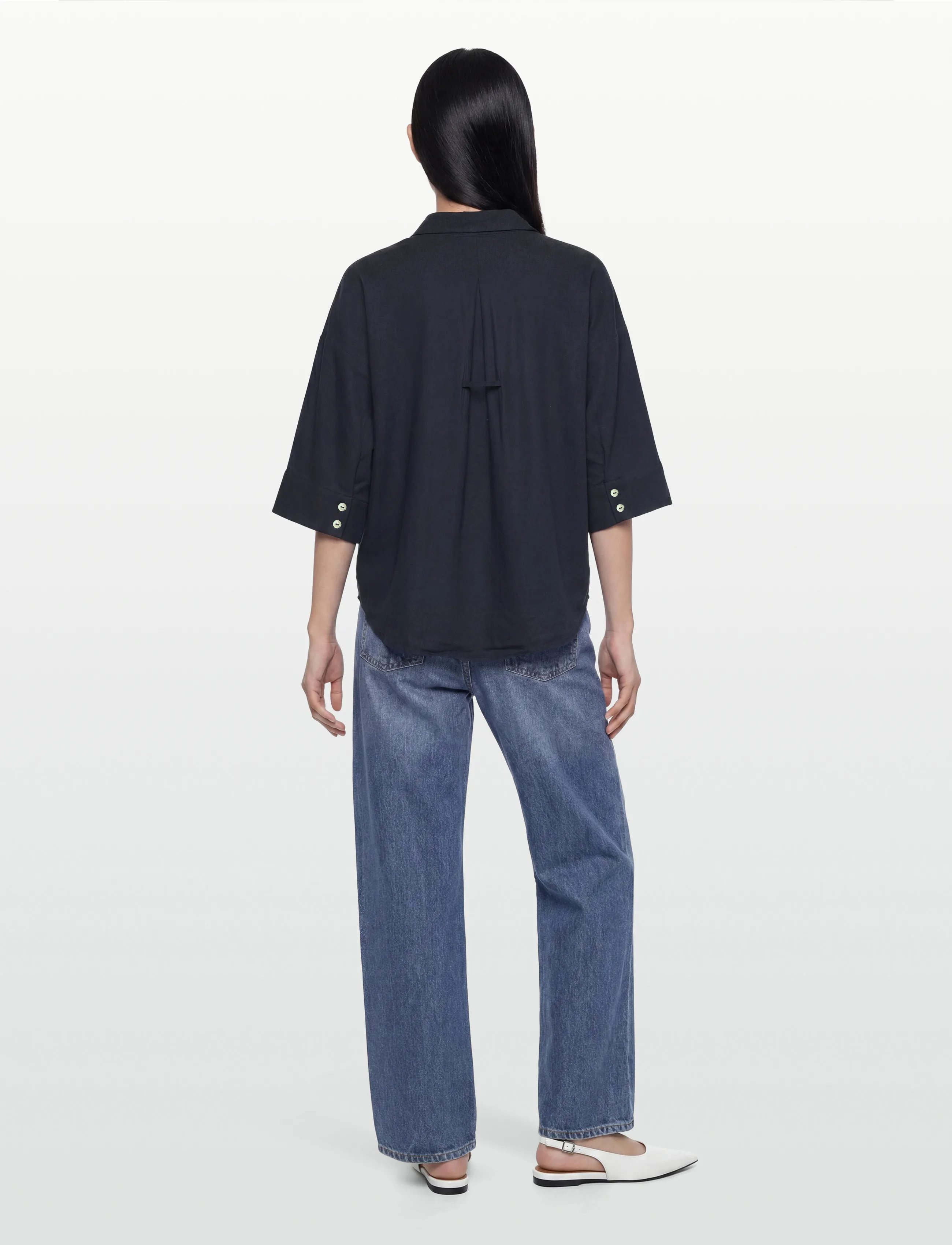 FREE/QUENT - FQLAVA-SHIRT - hørskjorter - navy blazer - 4