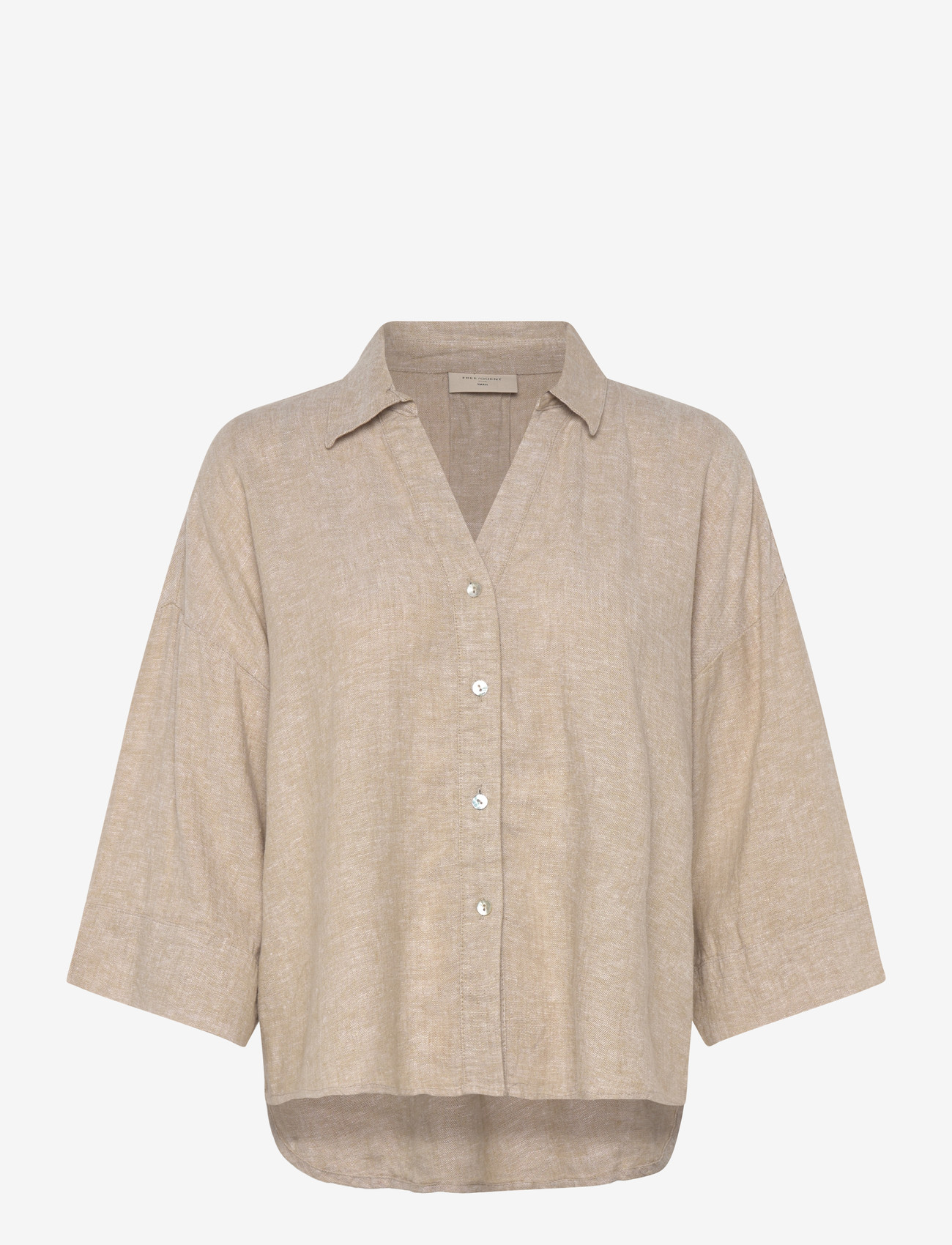 FREE/QUENT - FQLAVA-SHIRT - leinenhemden - sand melange - 0