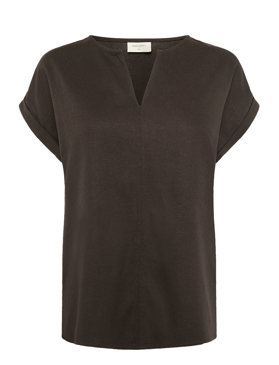FREE/QUENT - FQLANEY-BLOUSE - kortærmede bluser - coffee bean - 1