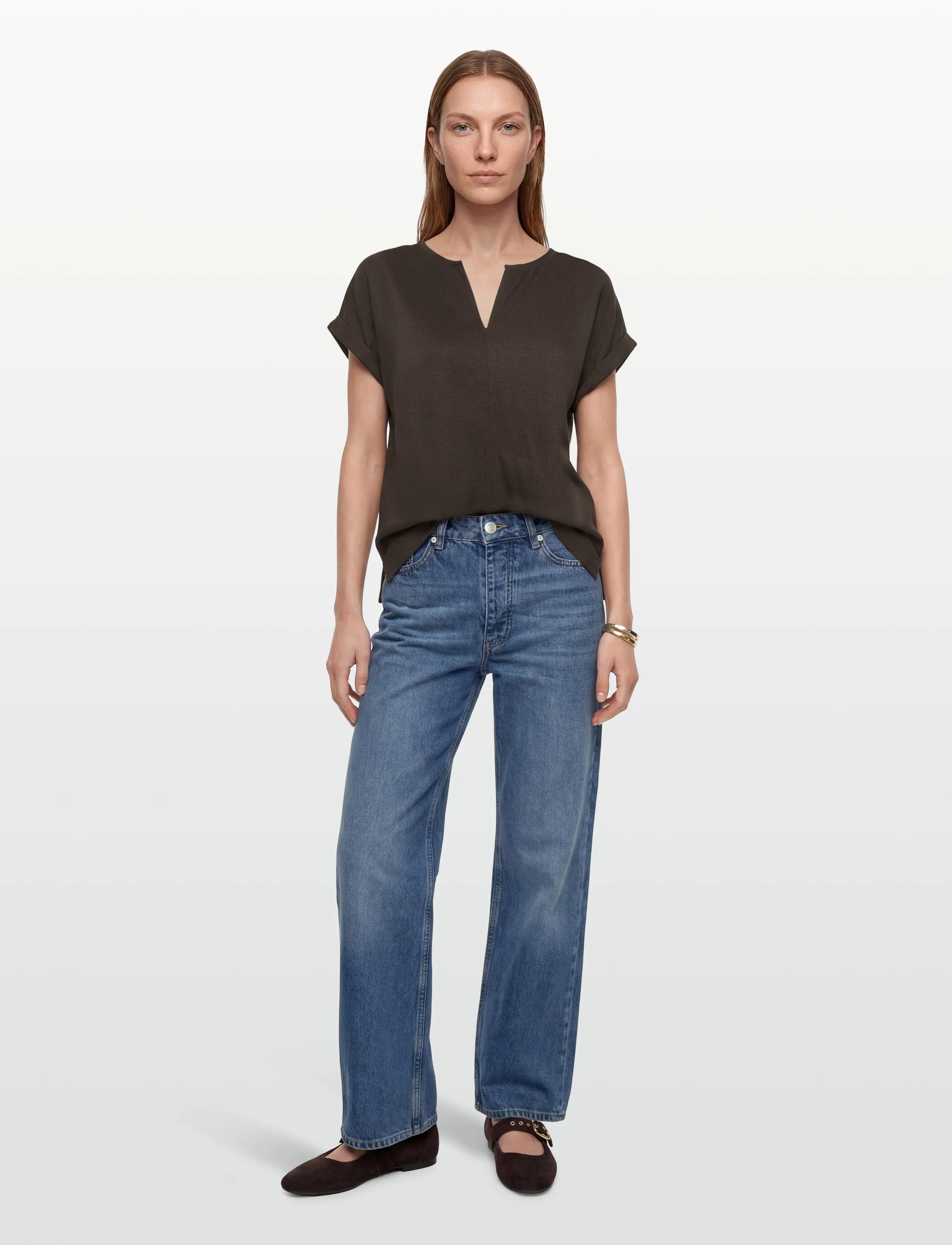 FREE/QUENT - FQLANEY-BLOUSE - kortærmede bluser - coffee bean - 0