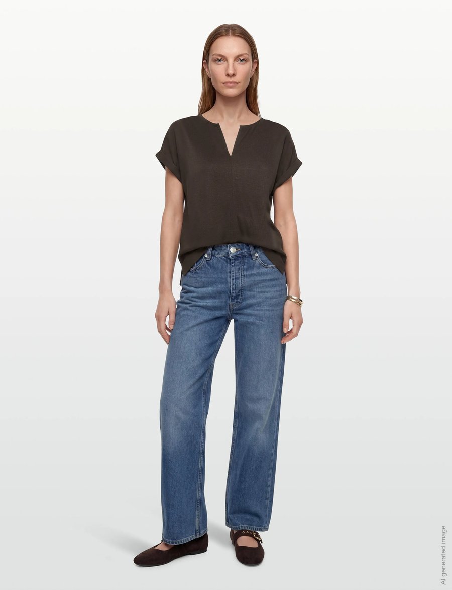 FREE/QUENT - FQLANEY-BLOUSE - kortærmede bluser - coffee bean - 0