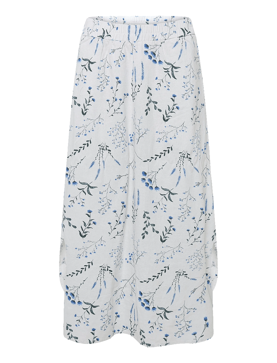 FREE/QUENT - FQLALUNA-SKIRT - maxi röcke - brilliant white w. blue bell - 1