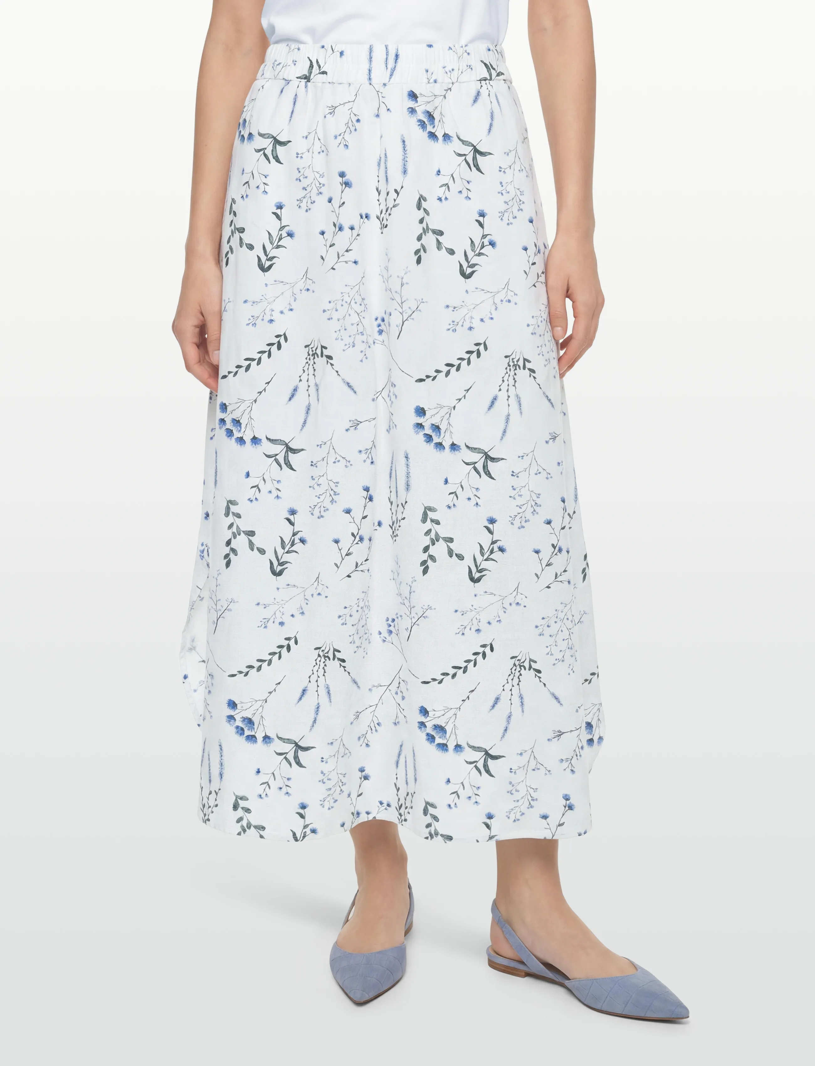 FREE/QUENT - FQLALUNA-SKIRT - maksiseelikud - brilliant white w. blue bell - 3