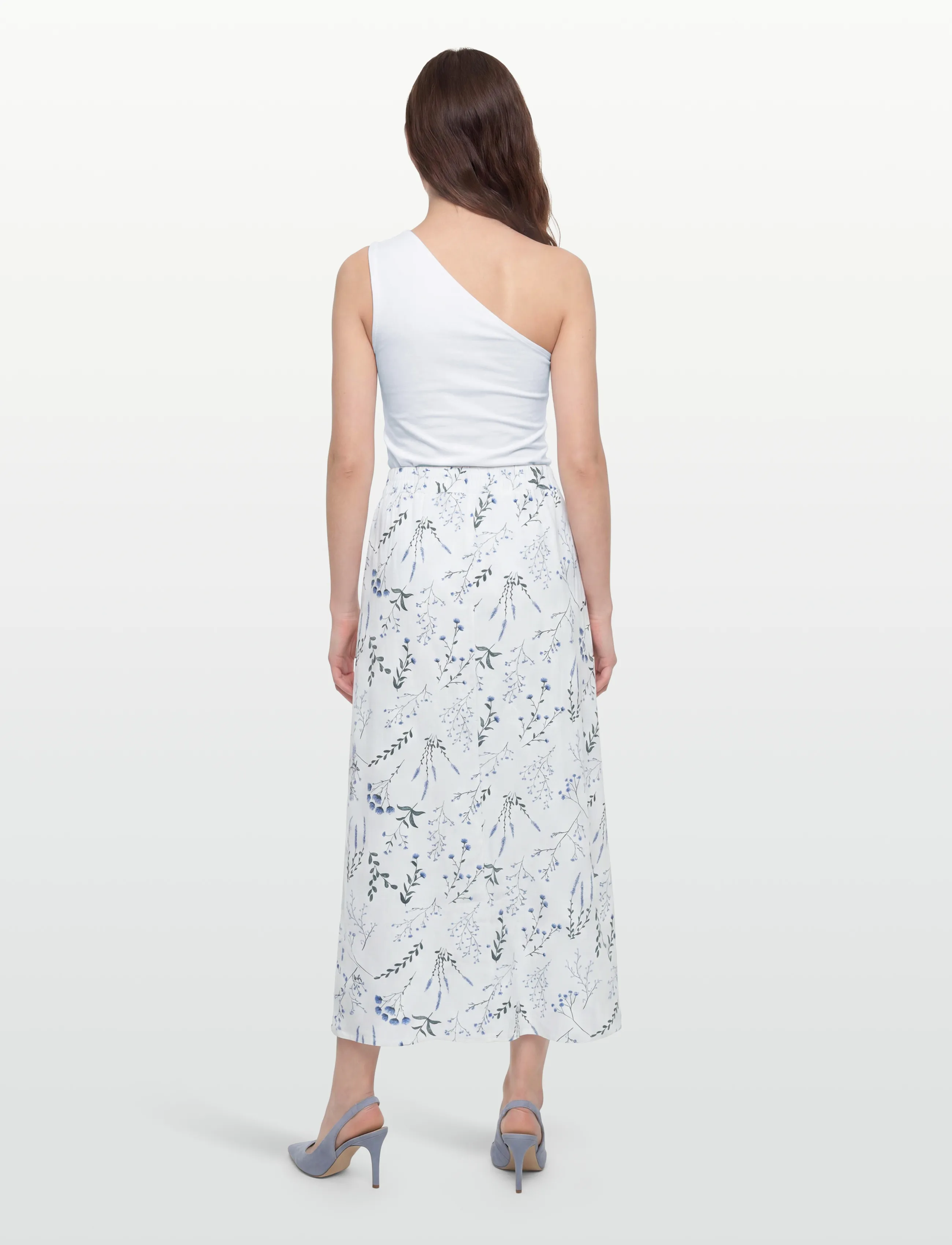 FREE/QUENT - FQLALUNA-SKIRT - maksiseelikud - brilliant white w. blue bell - 4