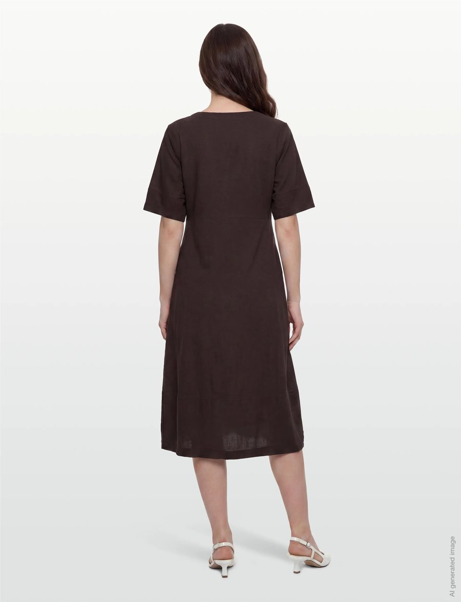 FREE/QUENT - FQLAVA-DRESS - midikleider - coffee bean - 4
