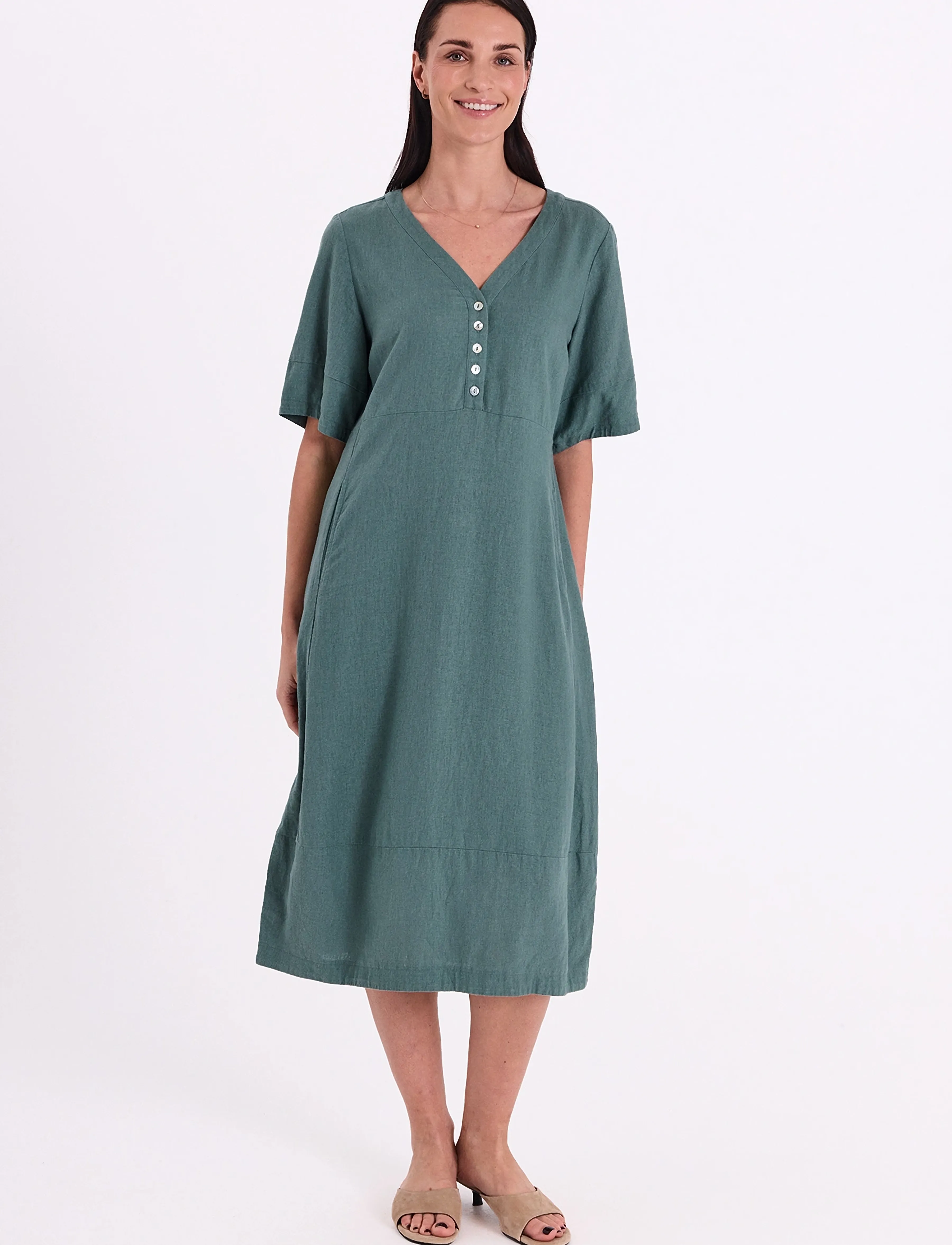 FREE/QUENT FQLAVA-DRESS - Midikleider - DARK FOREST / green