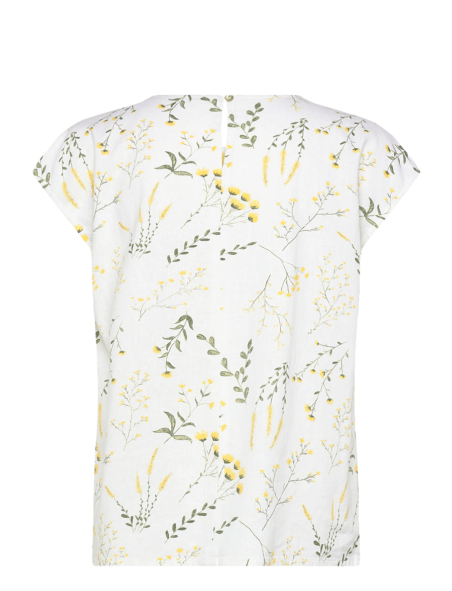 FREE/QUENT - FQLALUNA-BLOUSE - blouses à manches courtes - brilliant white w. golden haze - 2