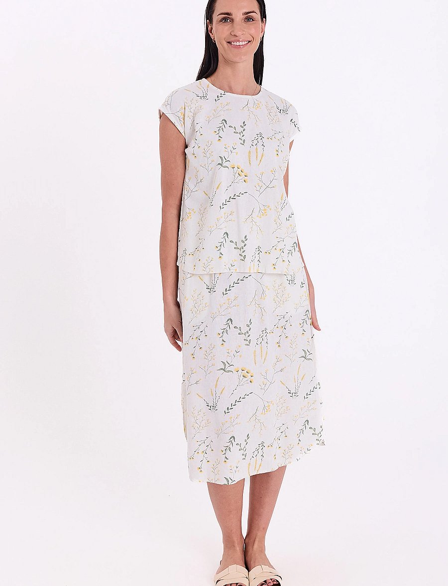 FREE/QUENT - FQLALUNA-BLOUSE - blouses à manches courtes - brilliant white w. golden haze - 0