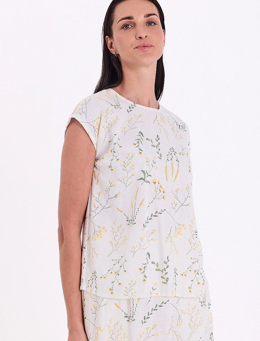 FREE/QUENT - FQLALUNA-BLOUSE - blouses à manches courtes - brilliant white w. golden haze - 3