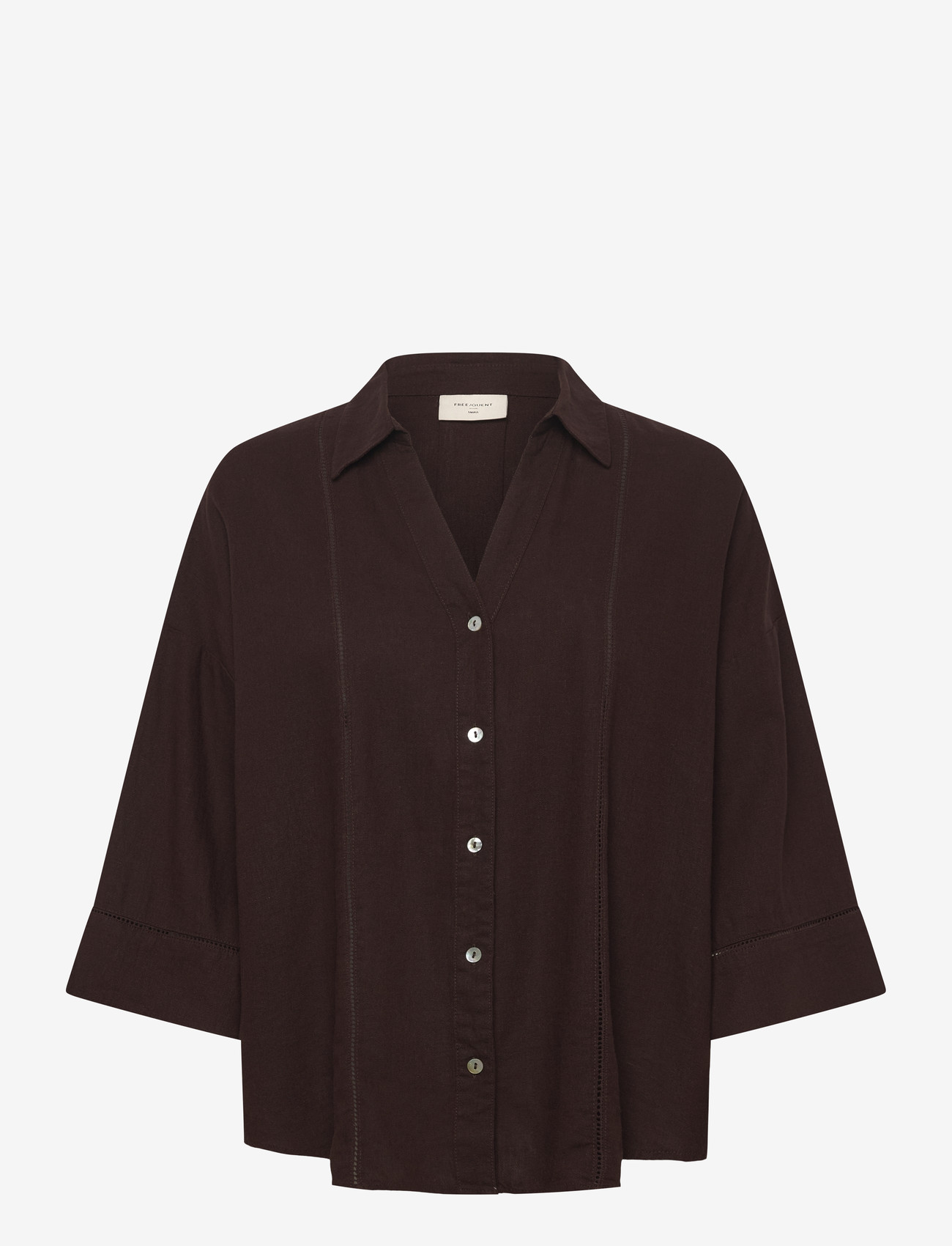 FREE/QUENT - FQLALUNA-SHIRT - hørskjorter - coffee bean - 1