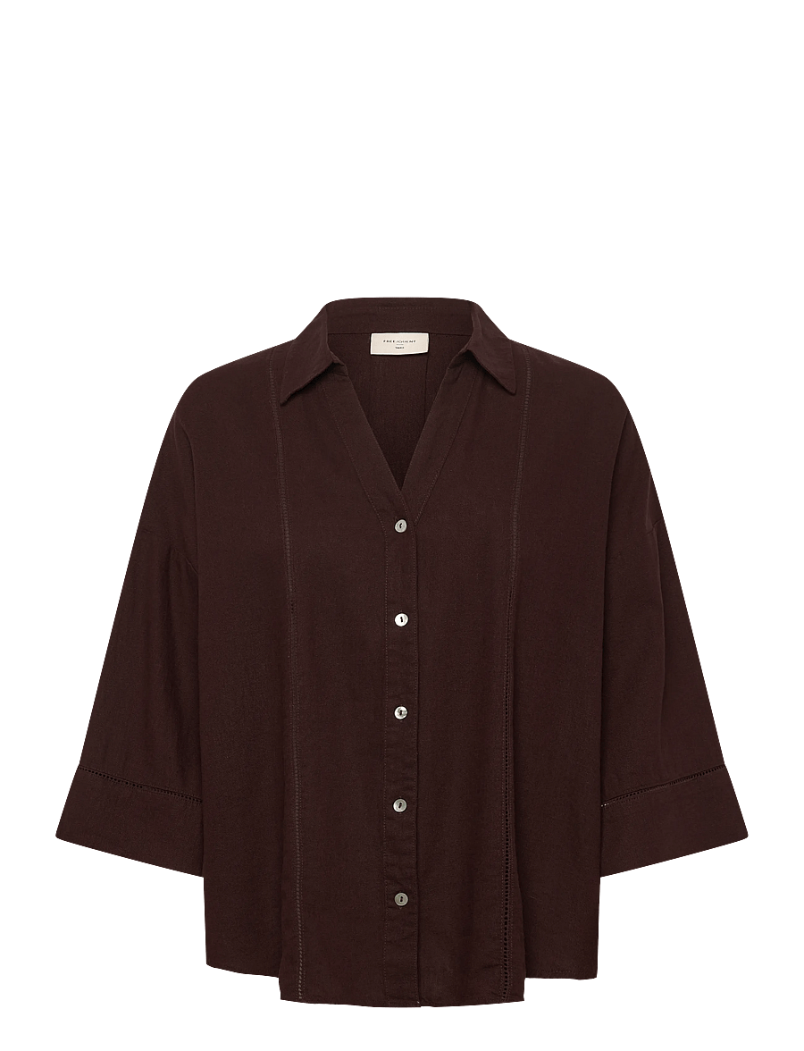 FREE/QUENT - FQLALUNA-SHIRT - leinenhemden - coffee bean - 1