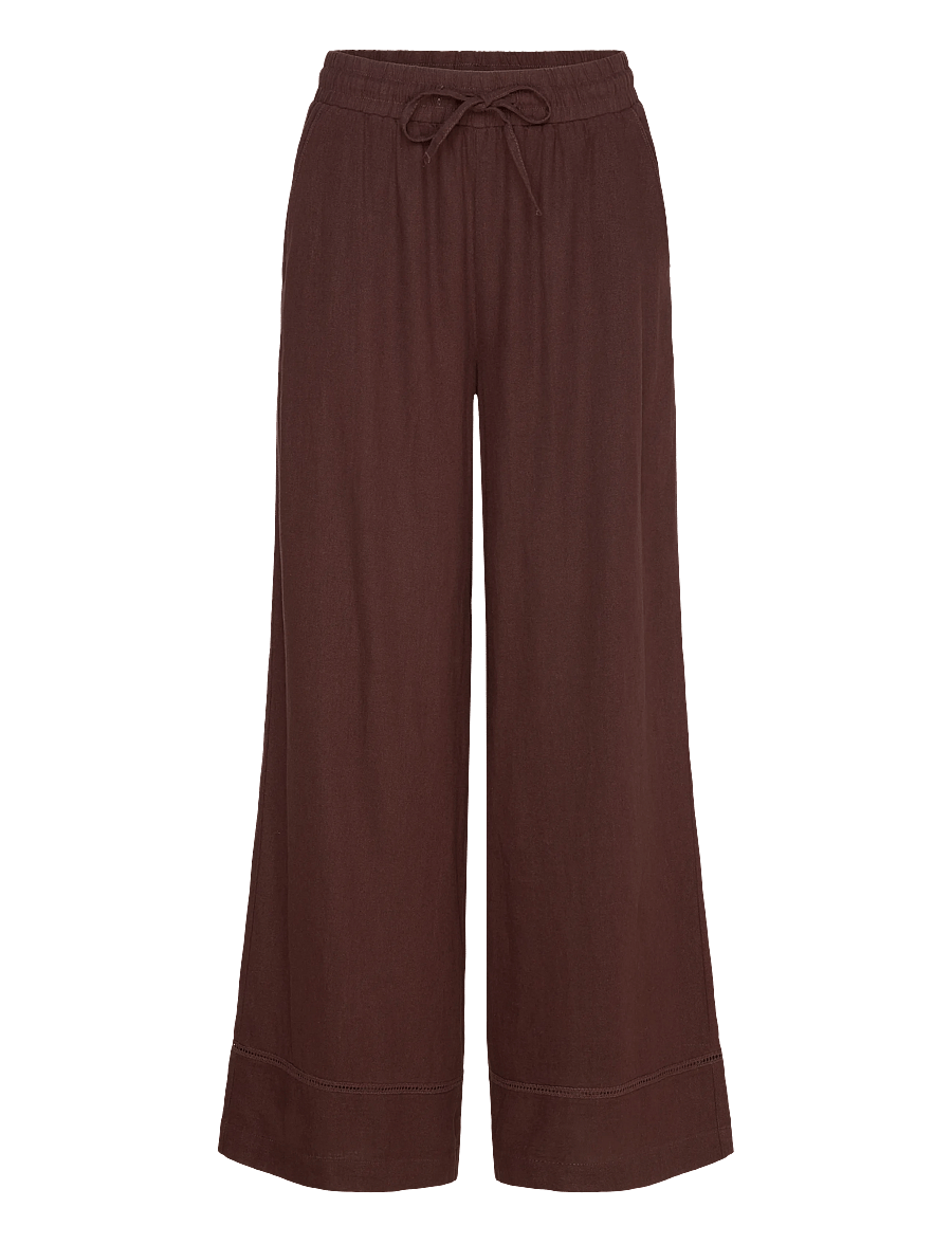 FREE/QUENT - FQLALUNA-PANTS - leinenhosen - coffee bean - 1