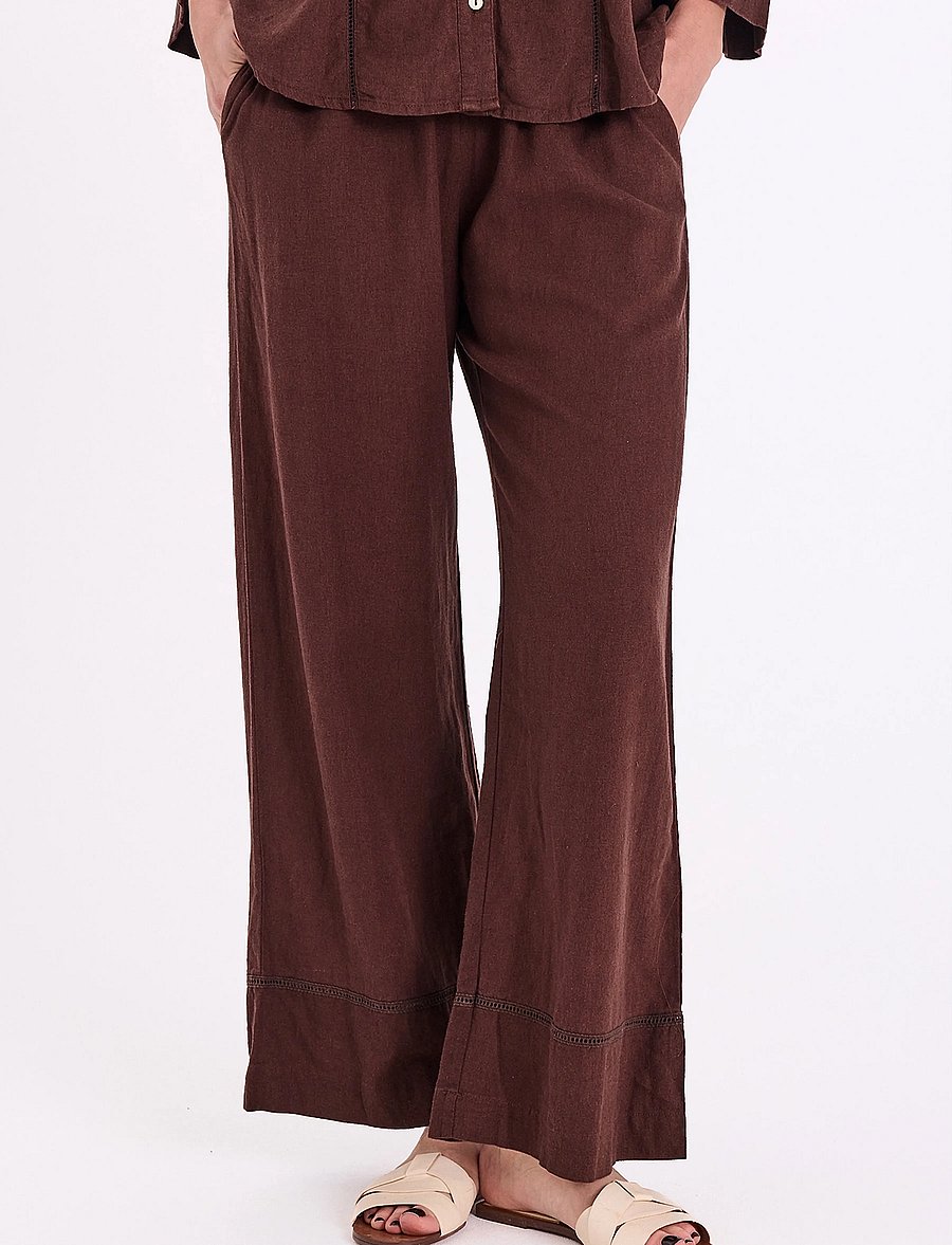 FREE/QUENT - FQLALUNA-PANTS - leinenhosen - coffee bean - 3