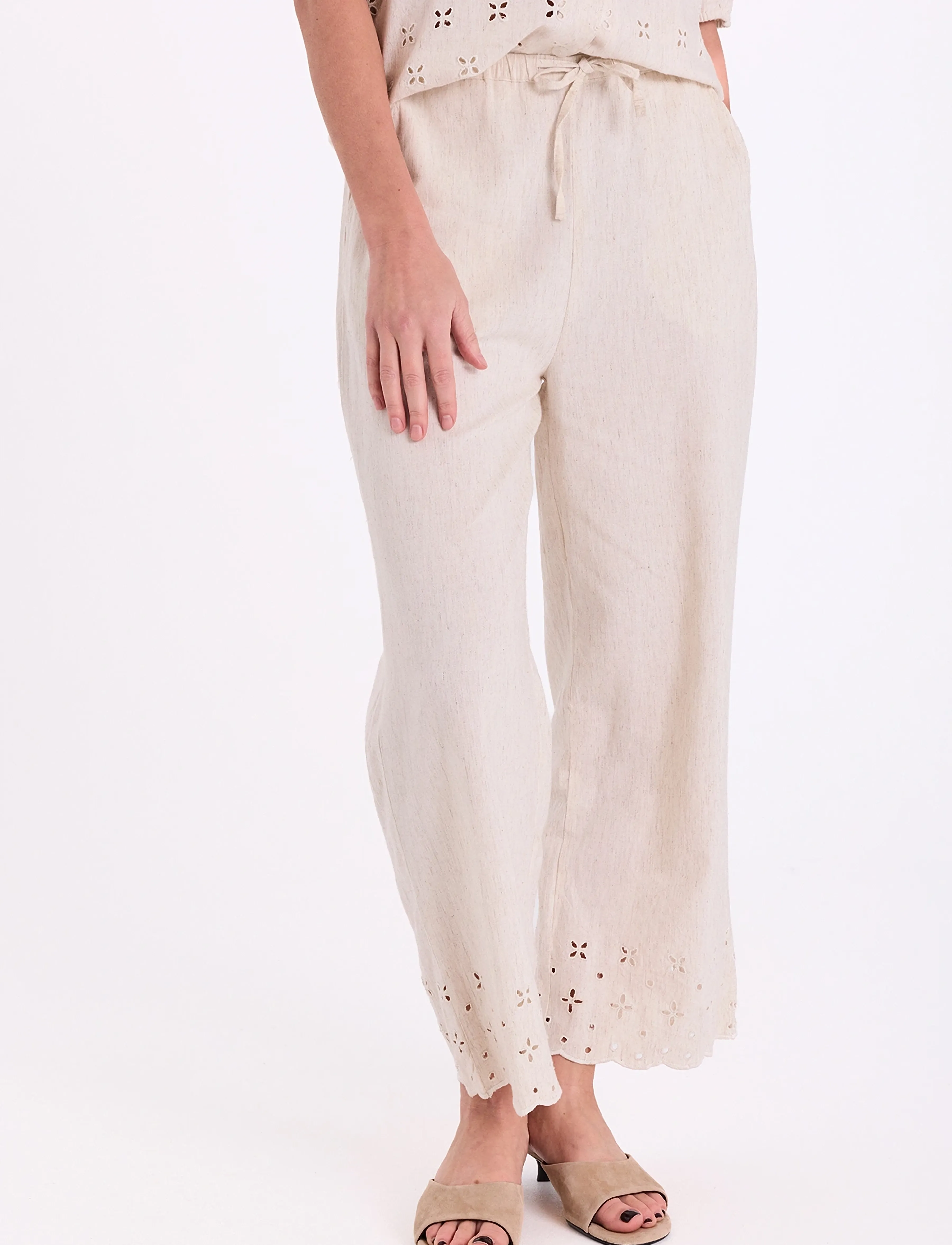 FREE/QUENT - FQLINUS-PANTS - linen trousers - moonbeam melange - 3