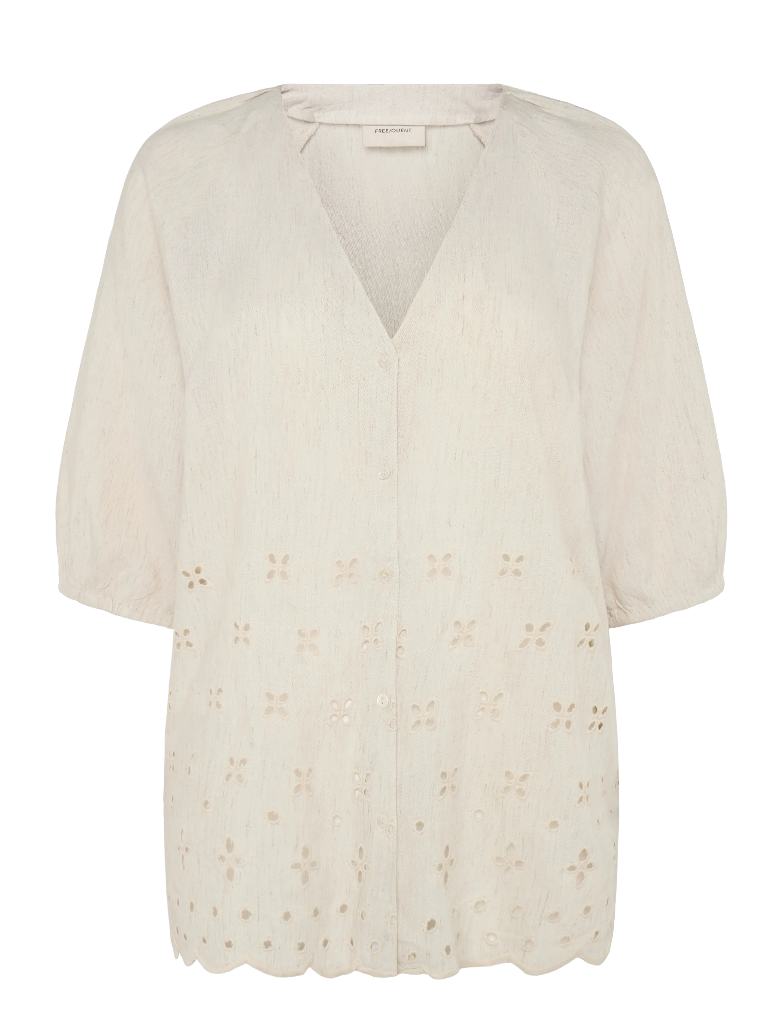FREE/QUENT FQLINUS-BLOUSE - Blouses & Shirts - MOONBEAM MELANGE / cream