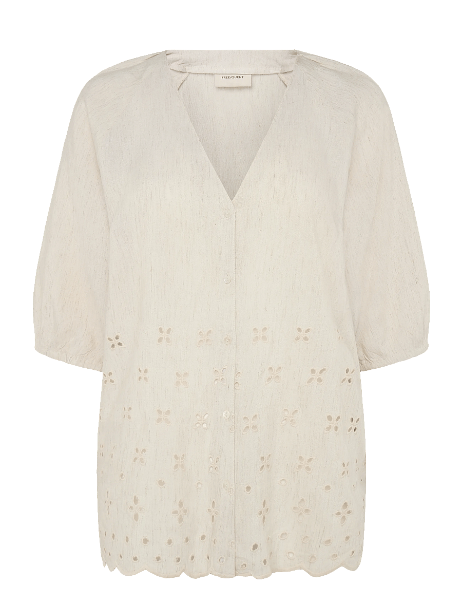 FREE/QUENT - FQLINUS-BLOUSE - blusen mit dreiviertelärmel - moonbeam melange - 1