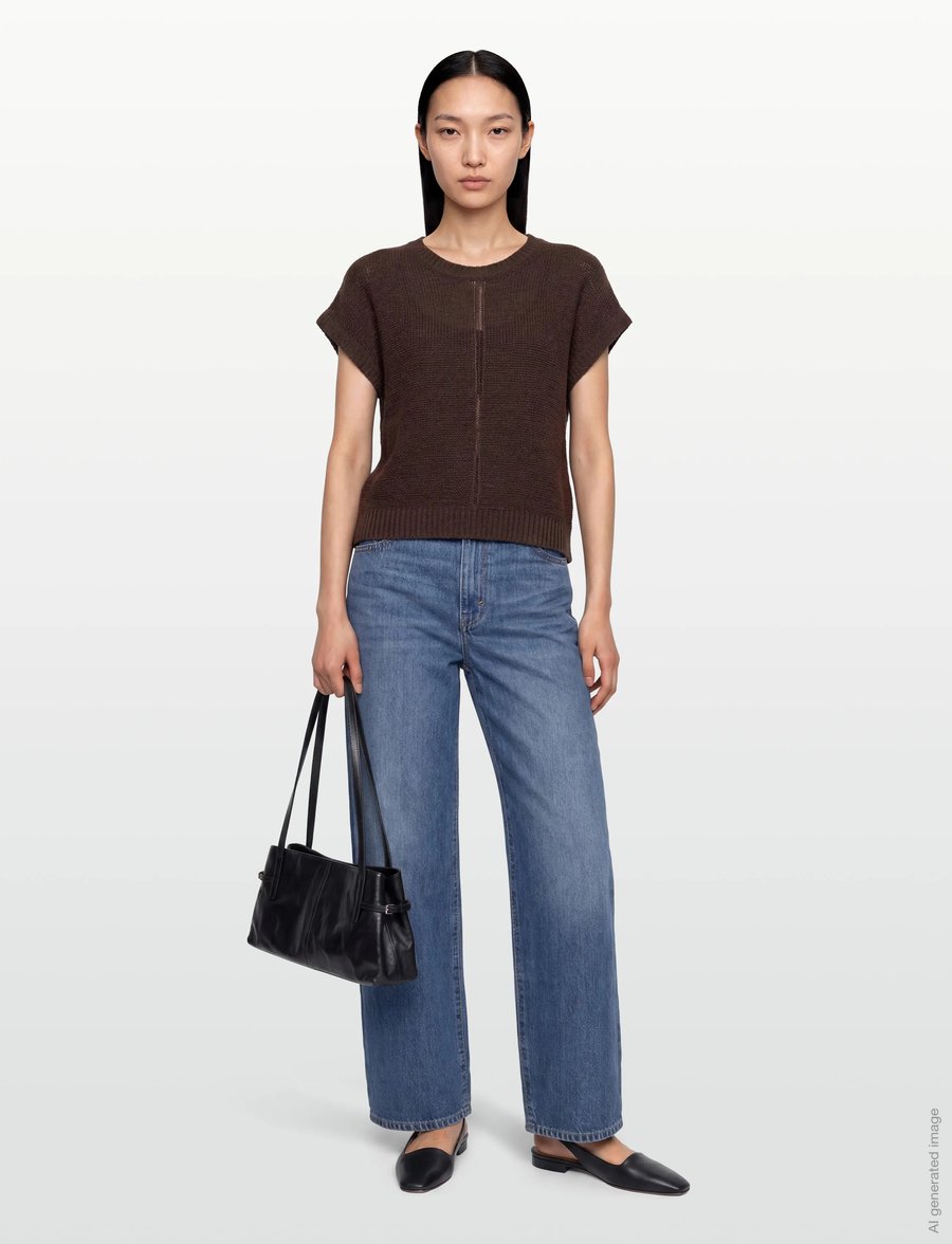 FREE/QUENT - FQESTAPPER-WAISTCOAT - strickwesten - coffee bean - 0