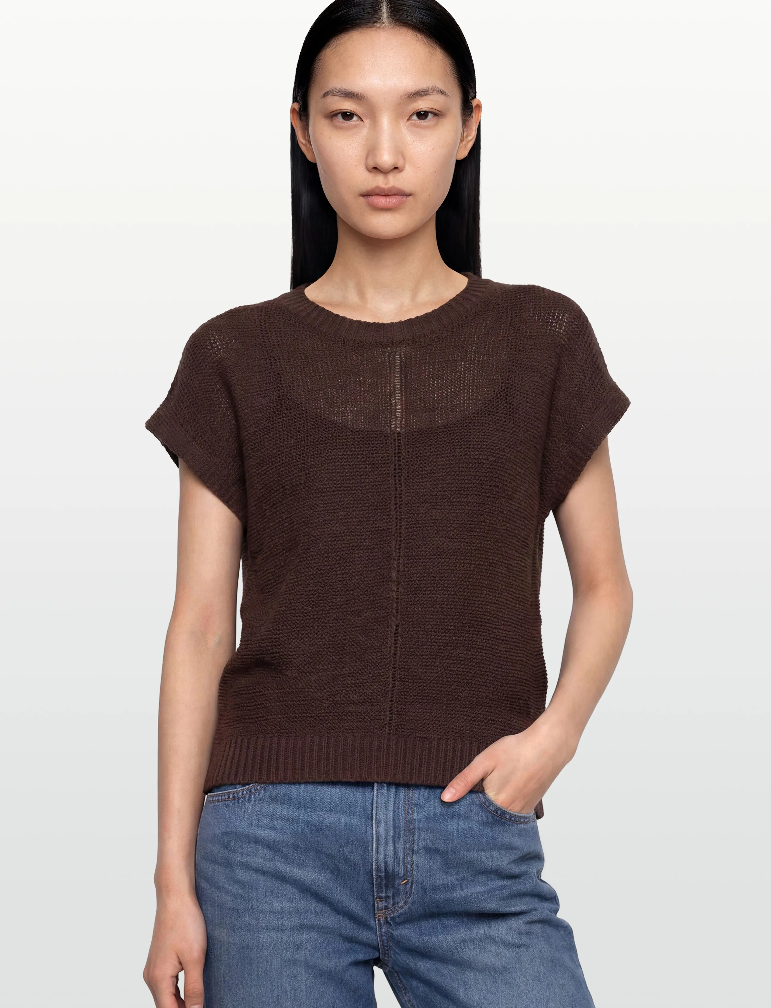 FREE/QUENT - FQESTAPPER-WAISTCOAT - knitted vests - coffee bean - 3