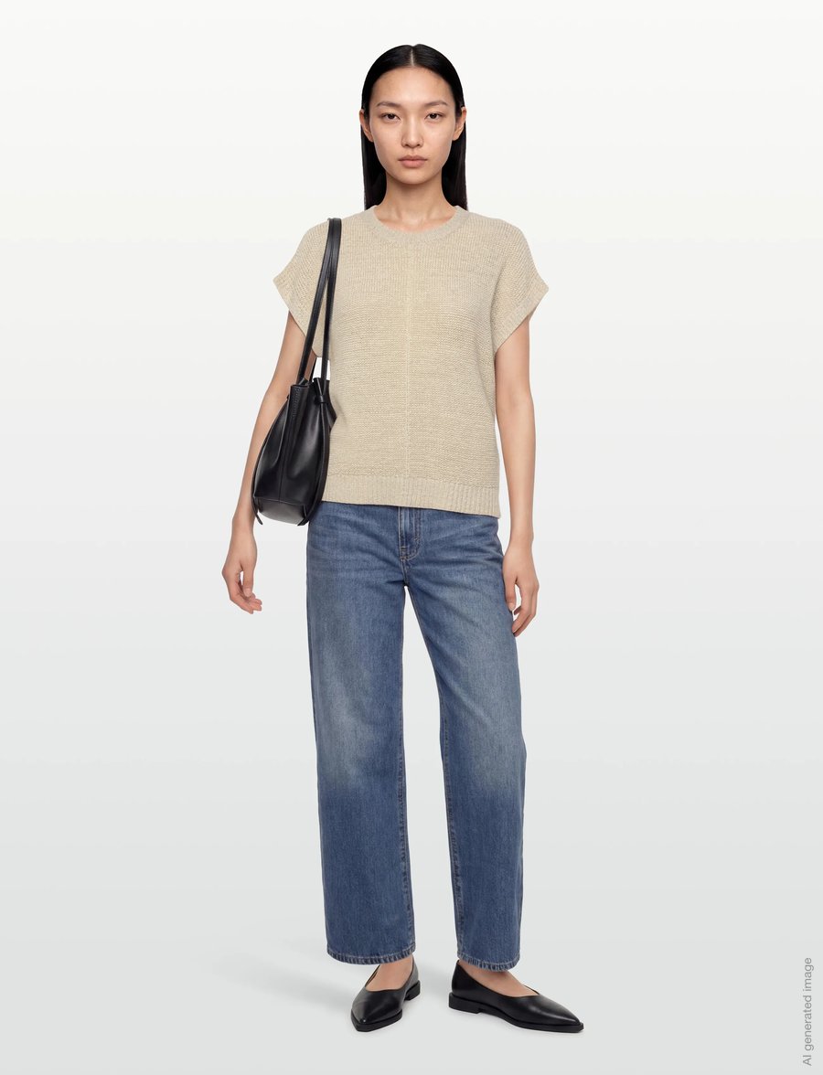 FREE/QUENT - FQESTAPPER-WAISTCOAT - strickwesten - moonbeam - 0