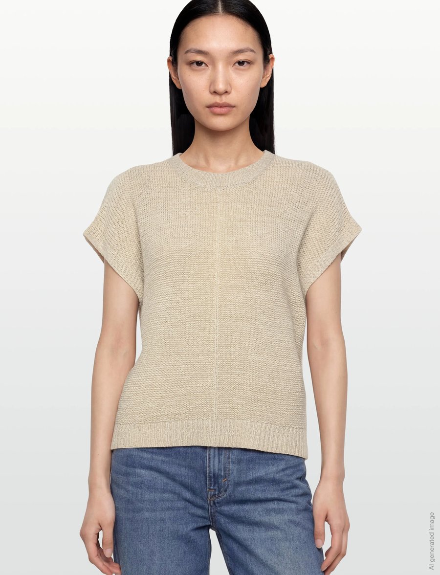 FREE/QUENT - FQESTAPPER-WAISTCOAT - strickwesten - moonbeam - 3