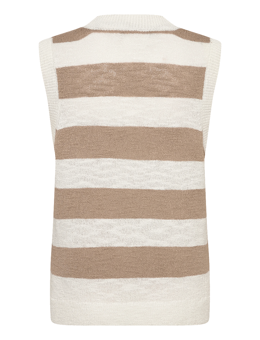 FREE/QUENT - FQVICKI-WAISTCOAT - strickwesten - brilliant white w. silver mink - 1