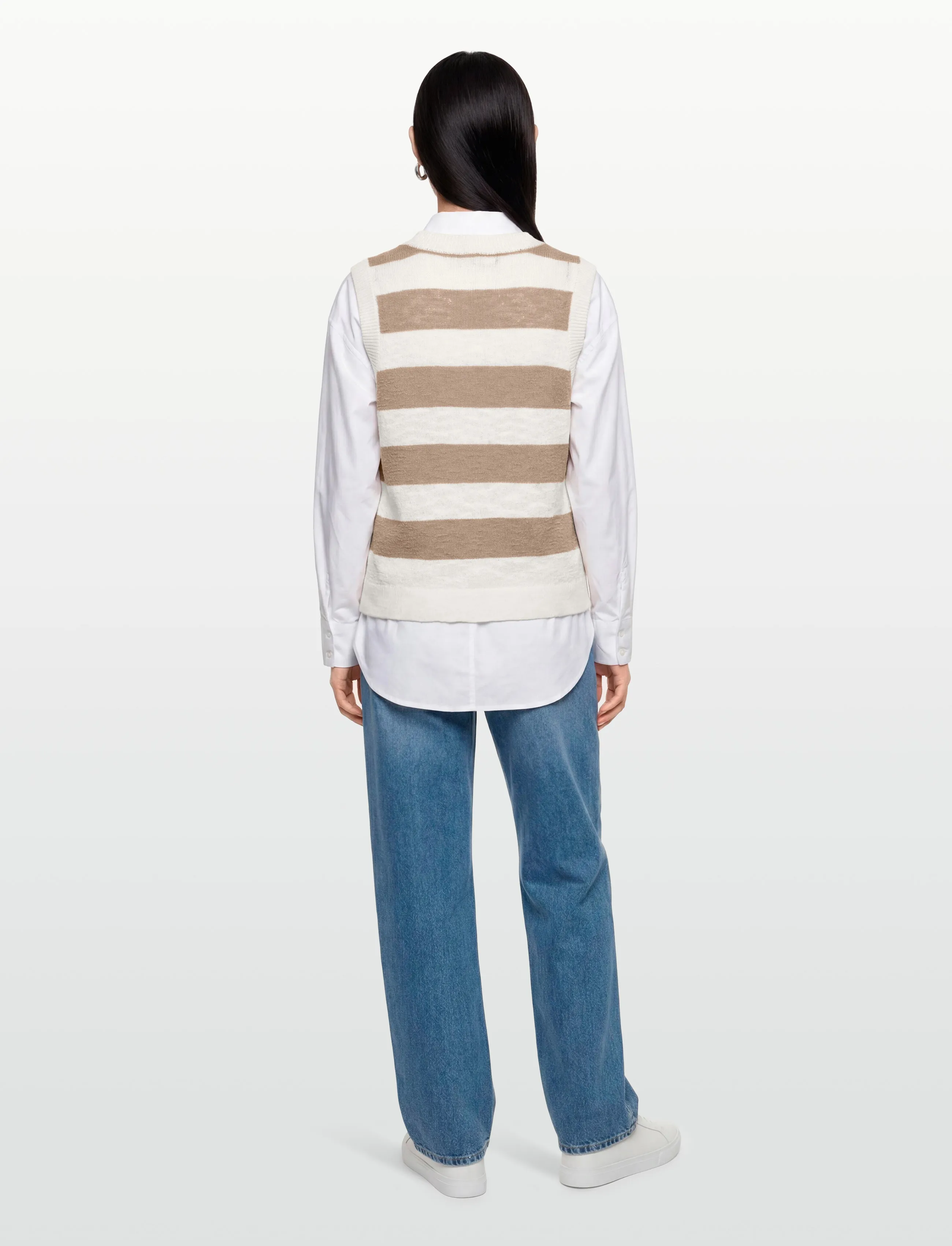FREE/QUENT - FQVICKI-WAISTCOAT - vestes tricot - brilliant white w. silver mink - 4