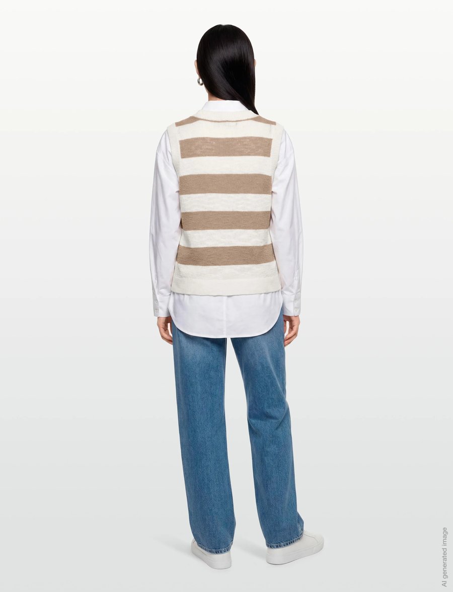 FREE/QUENT - FQVICKI-WAISTCOAT - vestes tricot - brilliant white w. silver mink - 4
