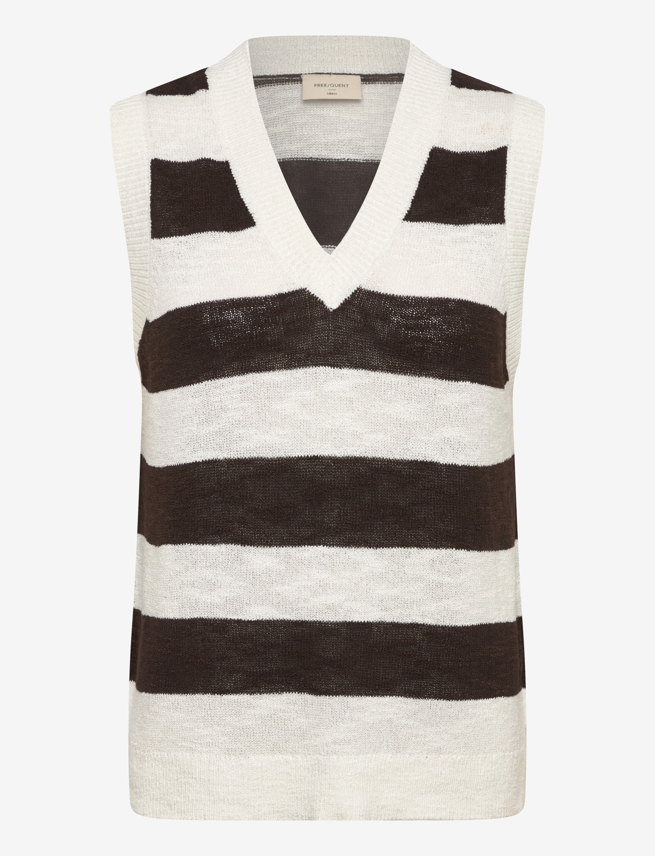 FREE/QUENT - FQVICKI-WAISTCOAT - kootud vestid - brilliant white w. coffee bean - 0