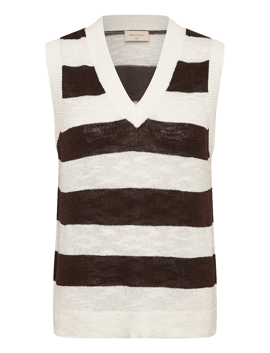 FREE/QUENT - FQVICKI-WAISTCOAT - kootud vestid - brilliant white w. coffee bean - 0