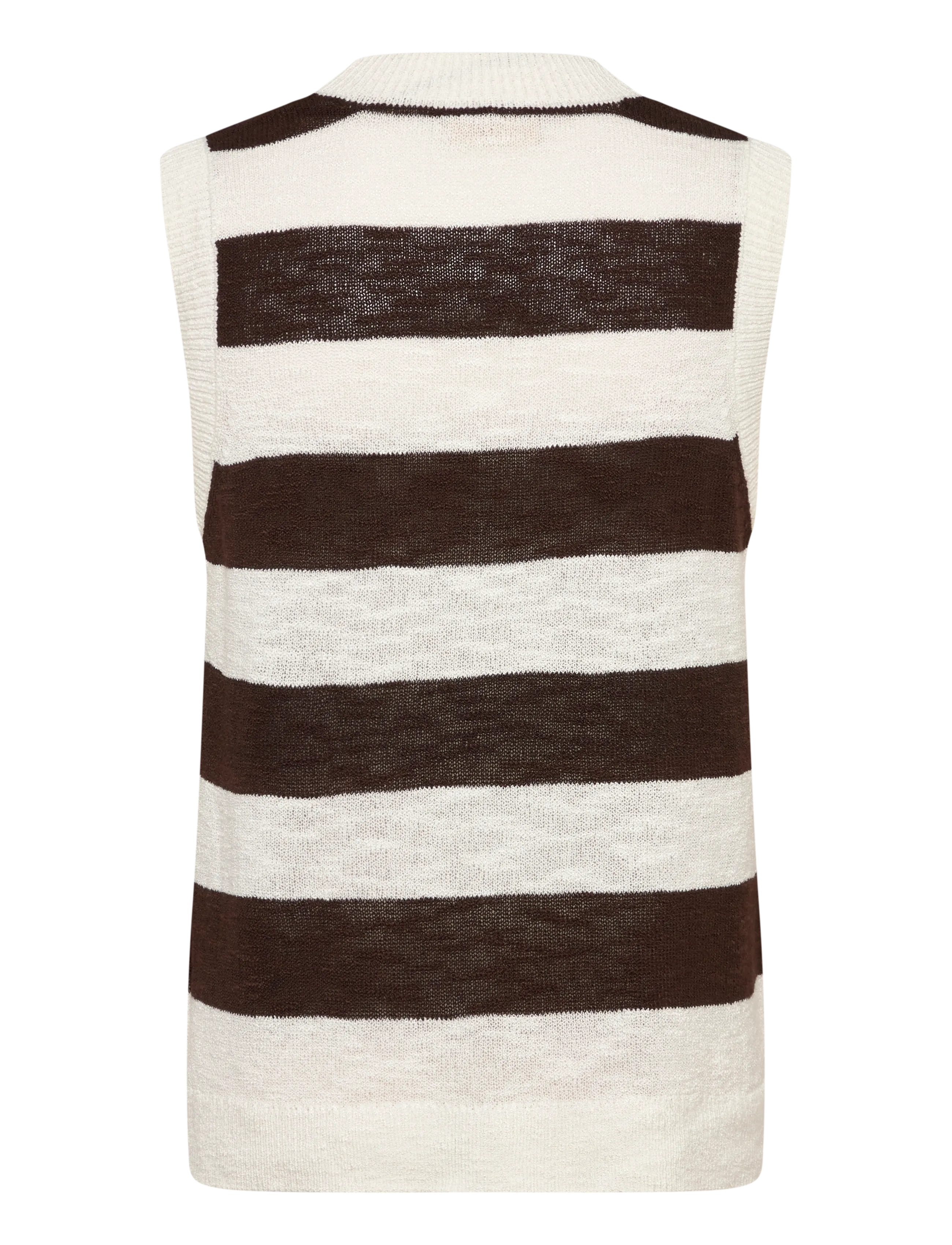 FREE/QUENT - FQVICKI-WAISTCOAT - knitted vests - brilliant white w. coffee bean - 1