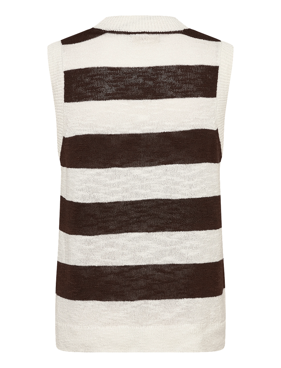 FREE/QUENT - FQVICKI-WAISTCOAT - kootud vestid - brilliant white w. coffee bean - 1