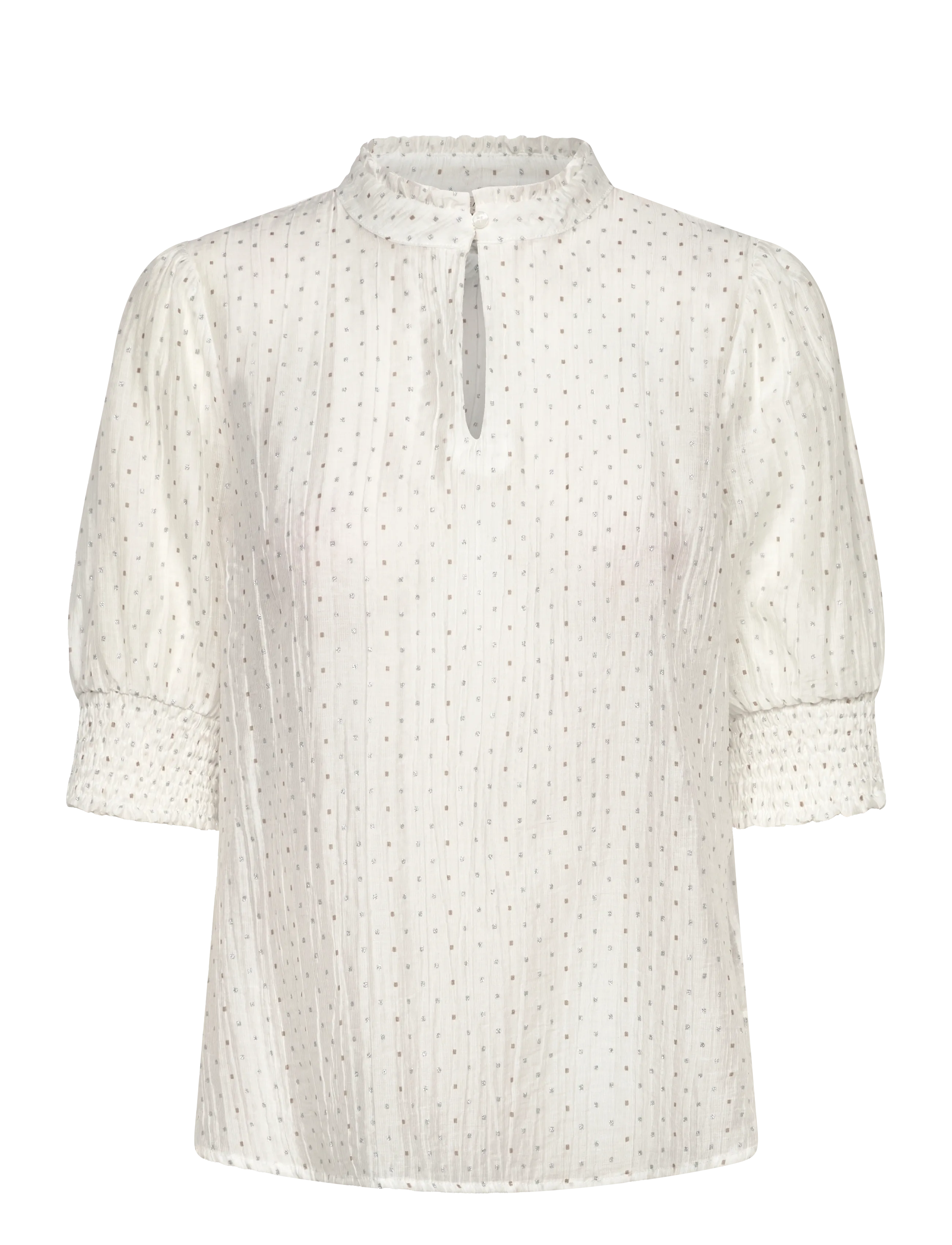 FREE/QUENT FQFLORY-BLOUSE - Kläder - BRILLIANT WHITE W. SILVER / white