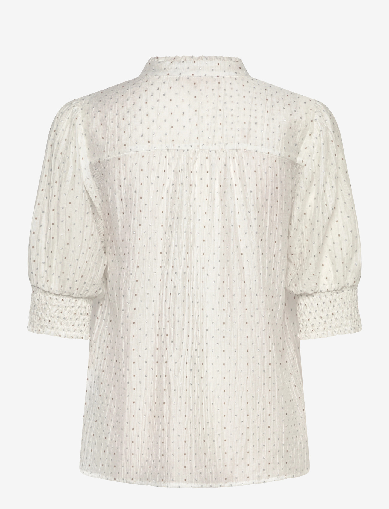 FREE/QUENT - FQFLORY-BLOUSE - kortærmede bluser - brilliant white w. silver - 2
