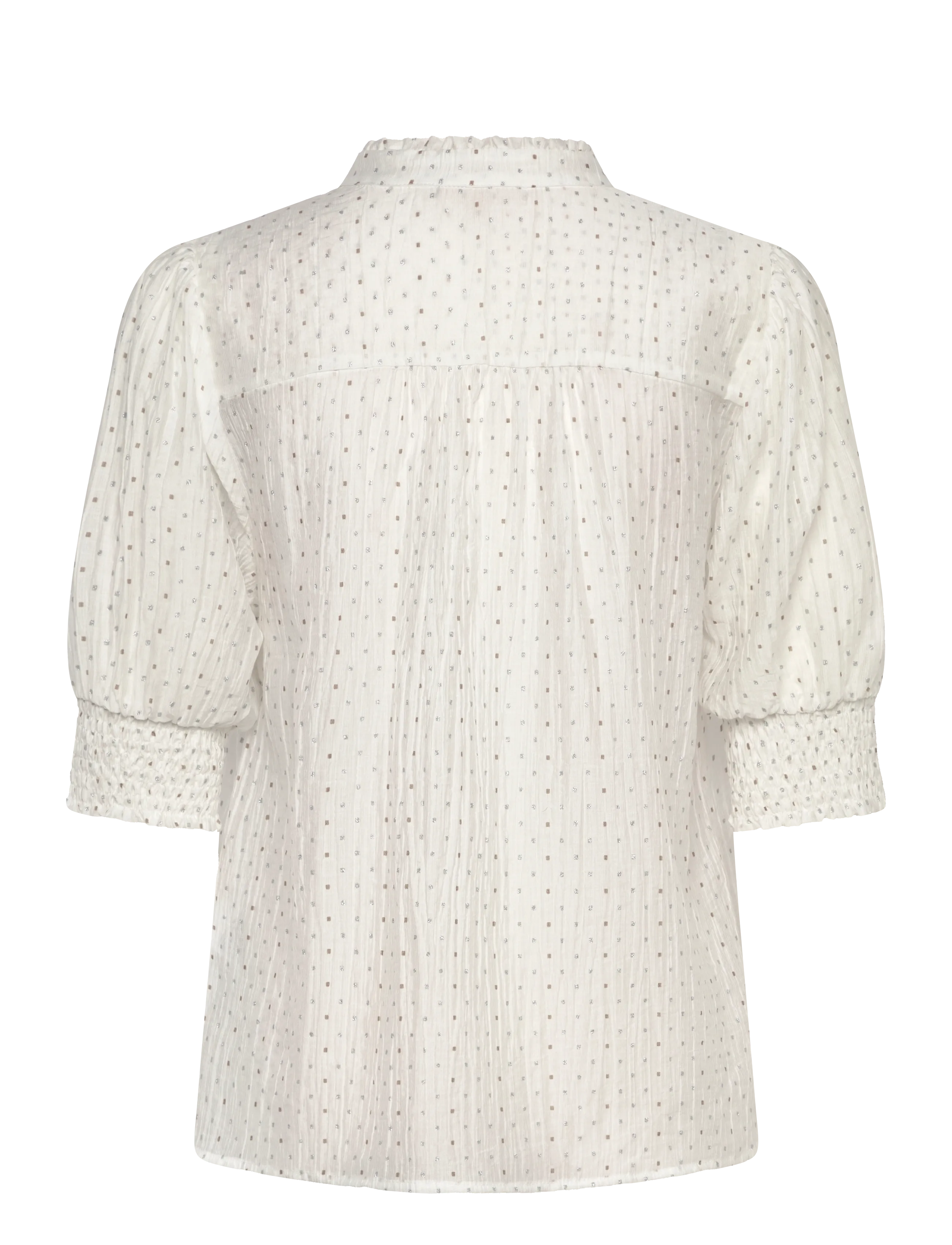 FREE/QUENT - FQFLORY-BLOUSE - lyhythihaiset puserot - brilliant white w. silver - 2