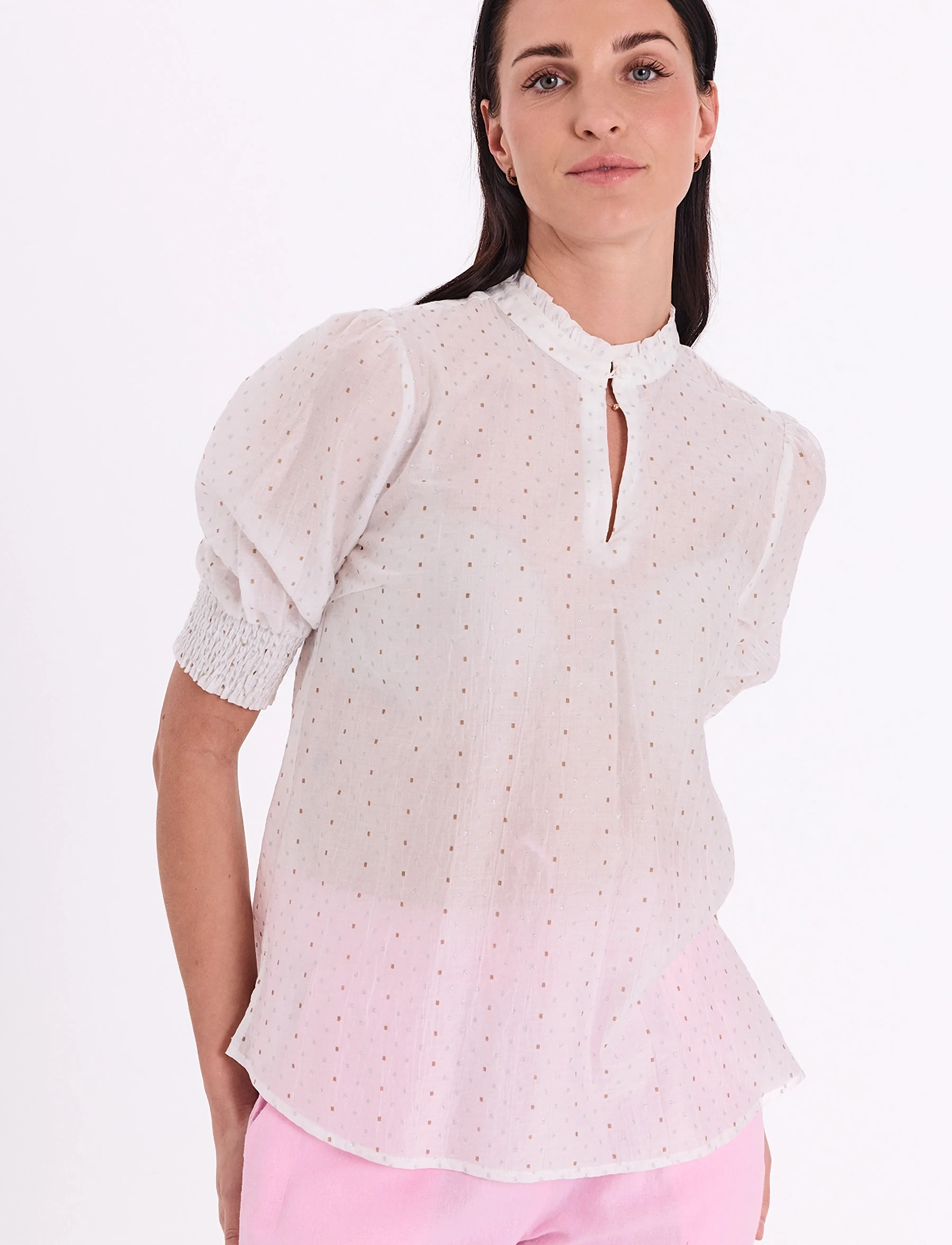 FREE/QUENT Fqflory-Blouse, S, Blouses, Weiß - Short-sleeved, Frauen