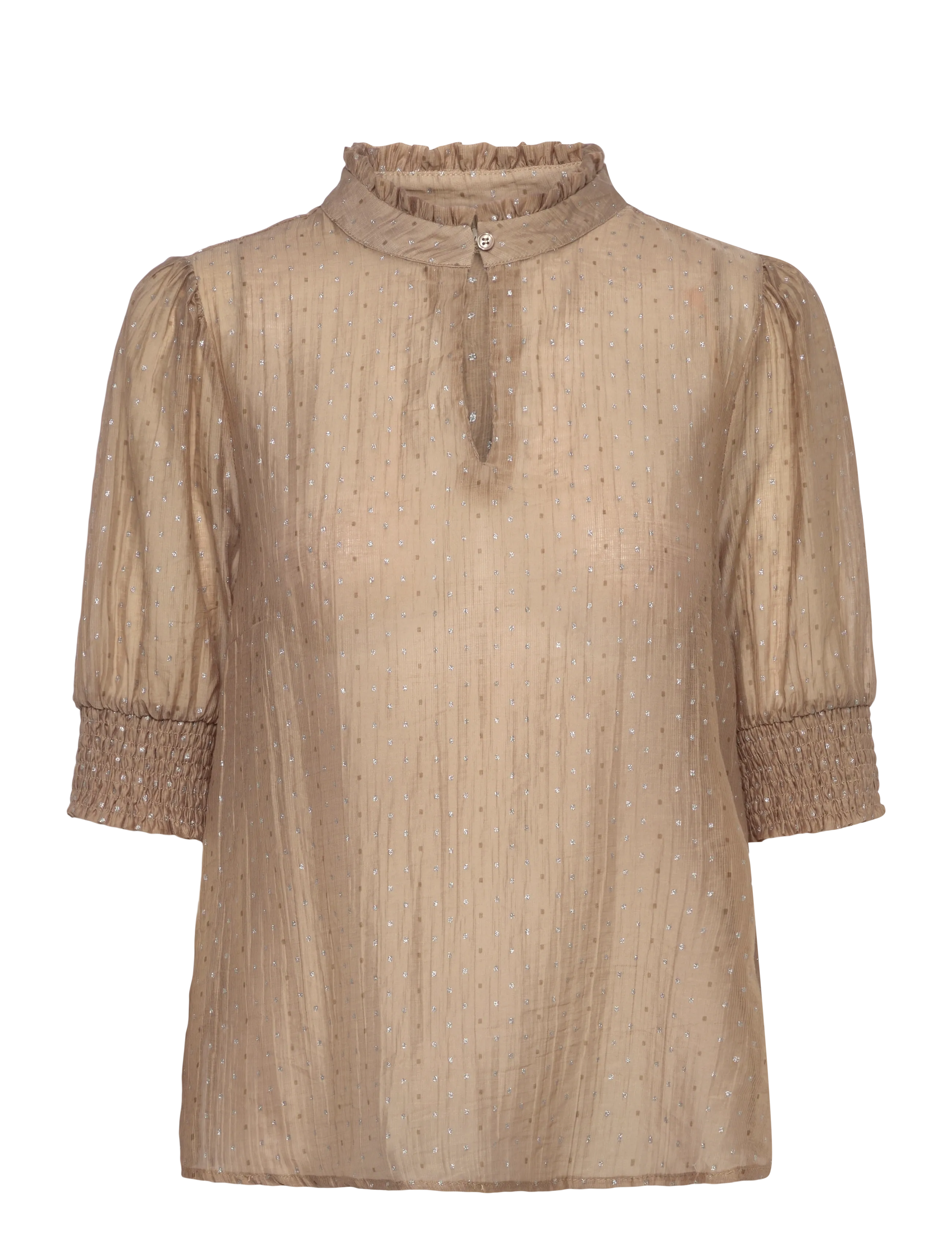 FREE/QUENT FQFLORY-BLOUSE - Kläder - SILVER MINK W. SILVER / beige