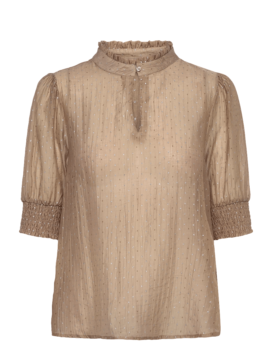 FREE/QUENT - FQFLORY-BLOUSE - blusen mit dreiviertelärmel - silver mink w. silver - 1