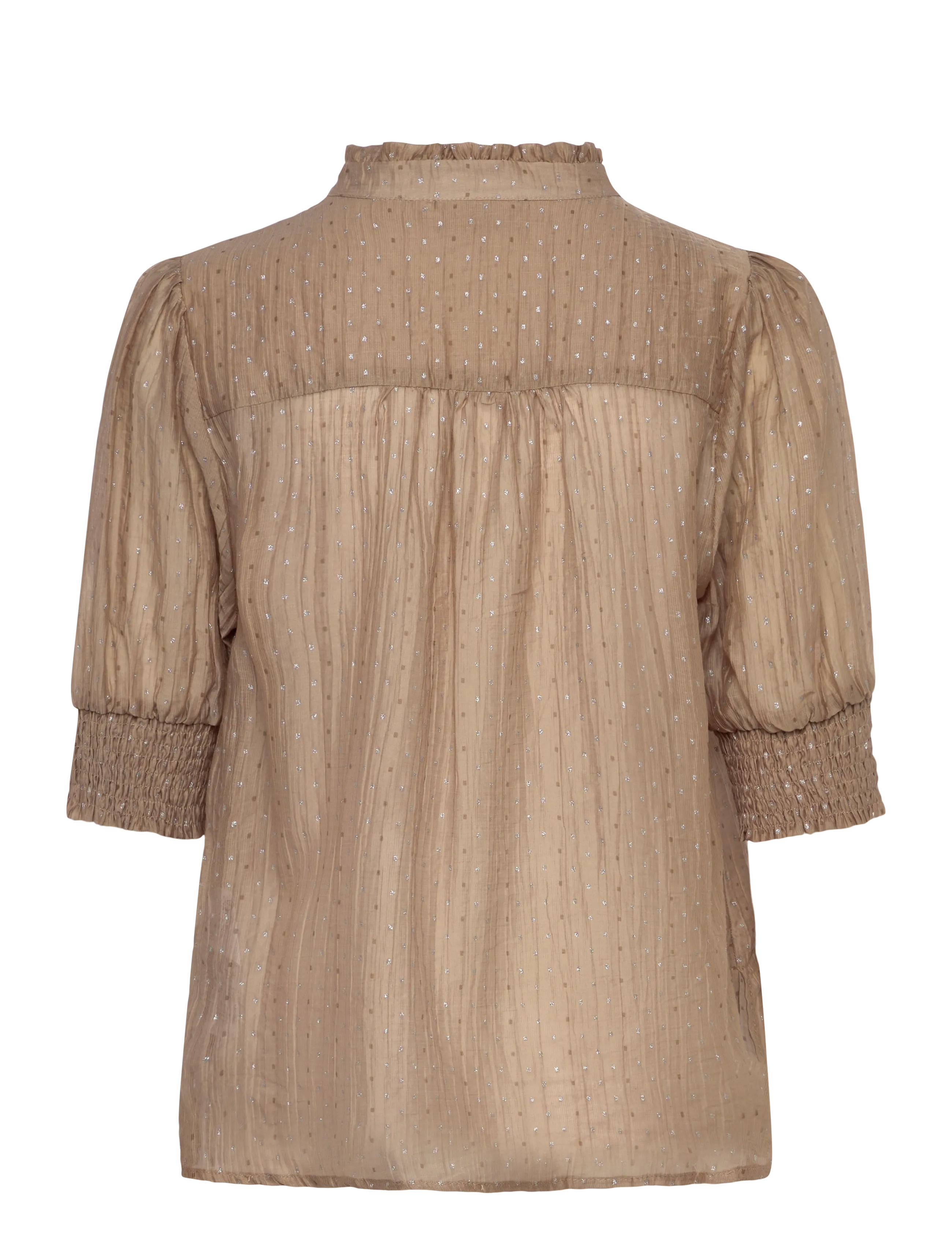 FREE/QUENT - FQFLORY-BLOUSE - kurzärmelige blusen - silver mink w. silver - 1