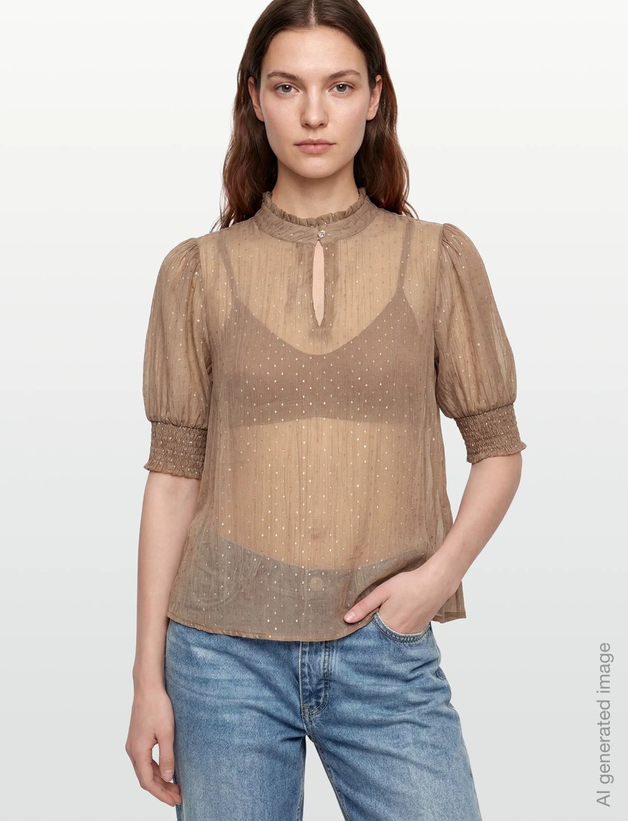 FREE/QUENT - FQFLORY-BLOUSE - blusen mit dreiviertelärmel - silver mink w. silver - 3