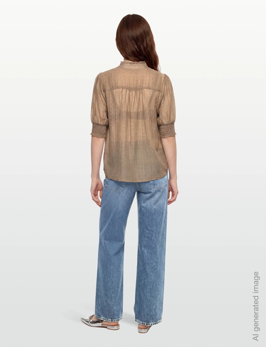 FREE/QUENT - FQFLORY-BLOUSE - blusen mit dreiviertelärmel - silver mink w. silver - 4