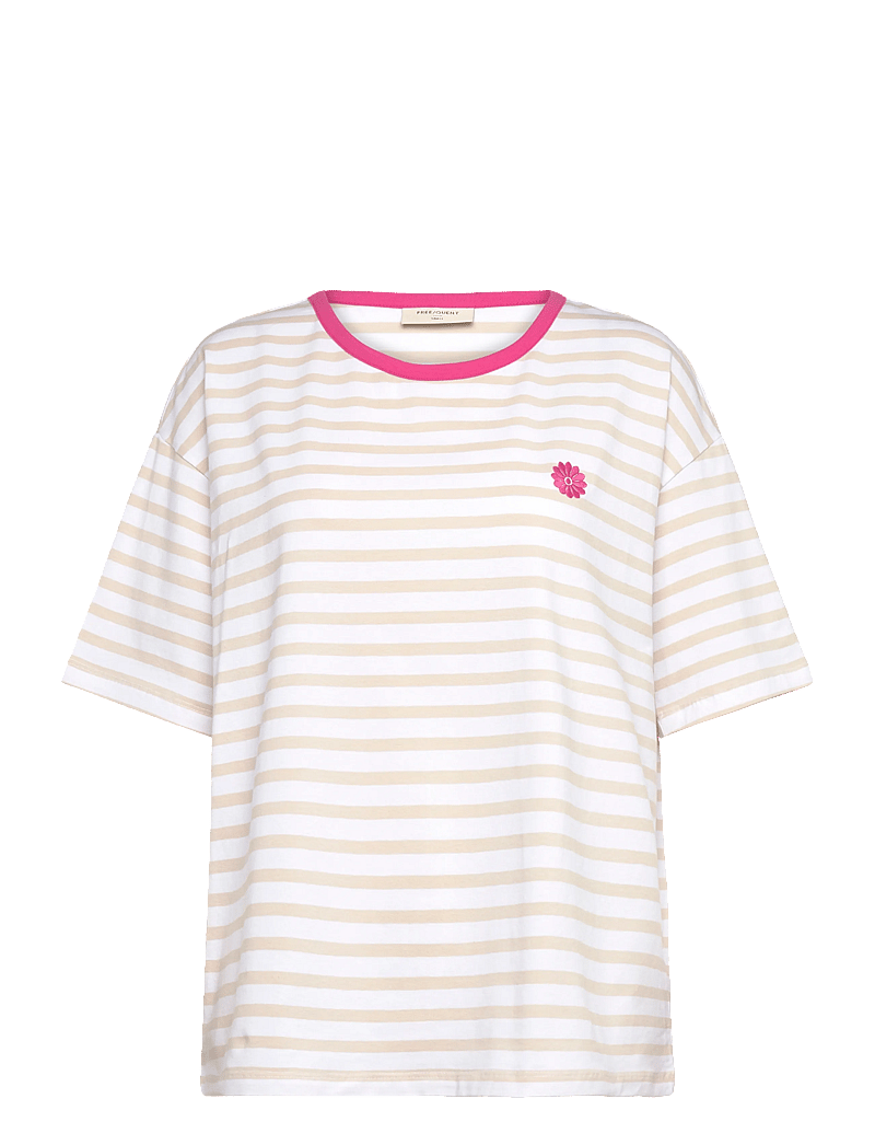 FREE/QUENT - FQFENJAL-TEE - t-shirts - brilliant white w. moonbeam - 0