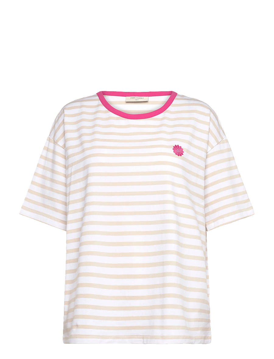 FREE/QUENT - FQFENJAL-TEE - t-shirts - brilliant white w. moonbeam - 0