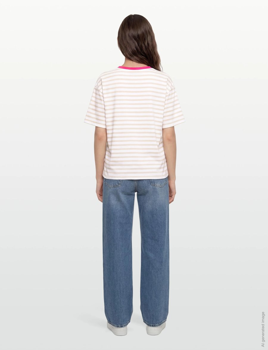 FREE/QUENT - FQFENJAL-TEE - t-shirts - brilliant white w. moonbeam - 4