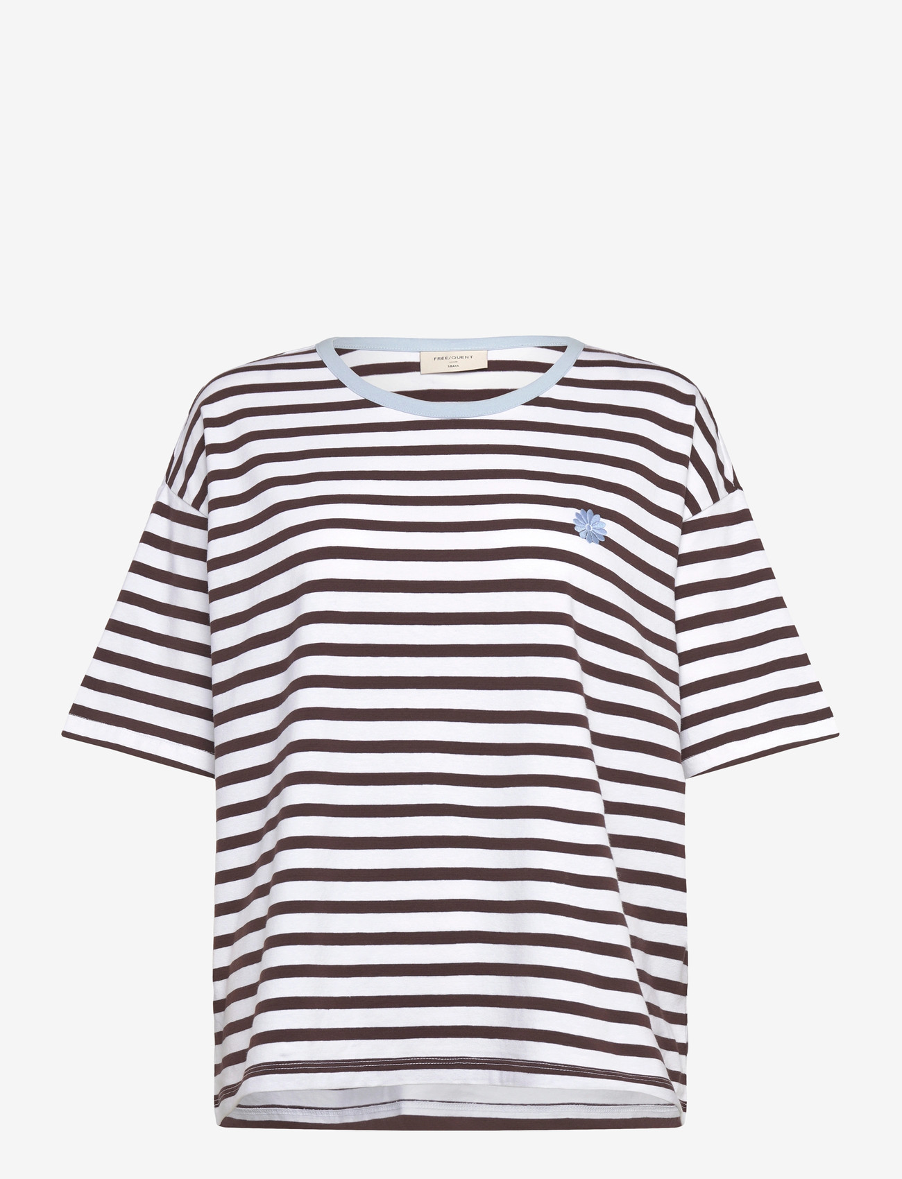 FREE/QUENT - FQFENJAL-TEE - t-shirts - brilliant white w. coffee bean - 0