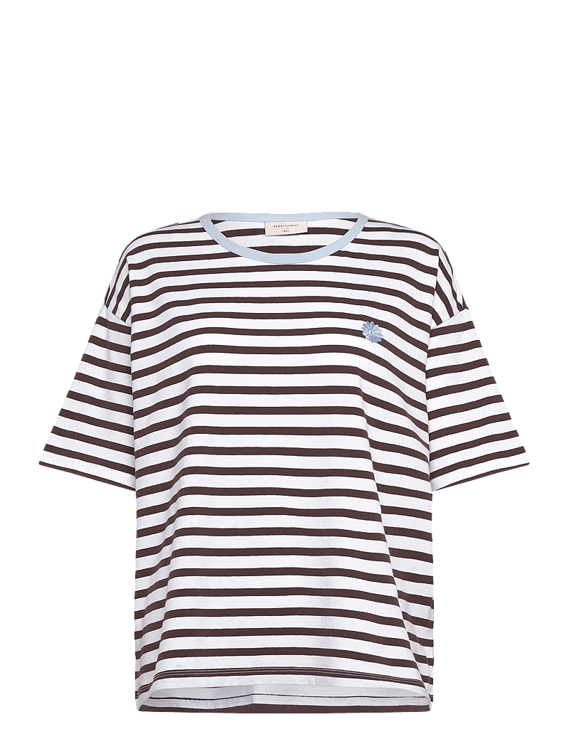 FREE/QUENT - FQFENJAL-TEE - t-shirts - brilliant white w. coffee bean - 0