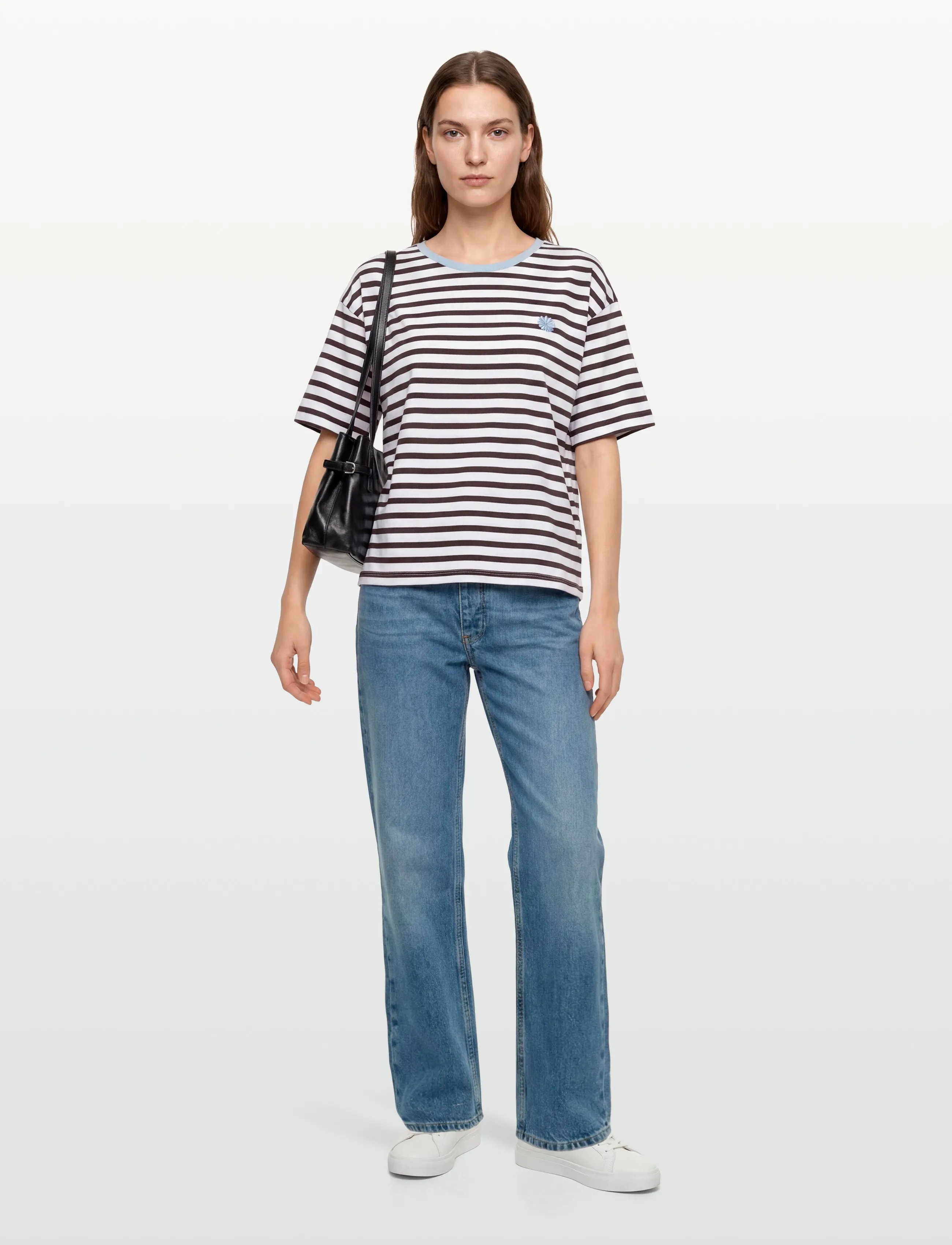 FREE/QUENT Fqfenjal-Tee, Kvinder, Stribet T-Shirt, Hvid, Str: XS