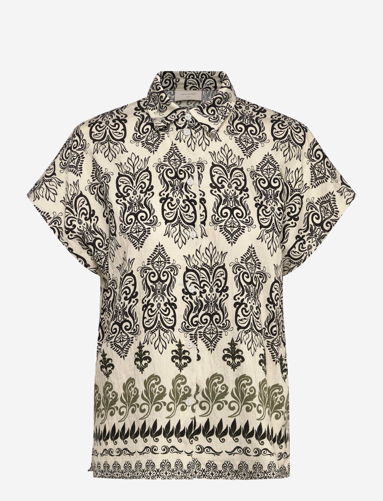 FREE/QUENT - FQJONY-SHIRT - kurzärmlige hemden - moonbeam w. black - 1